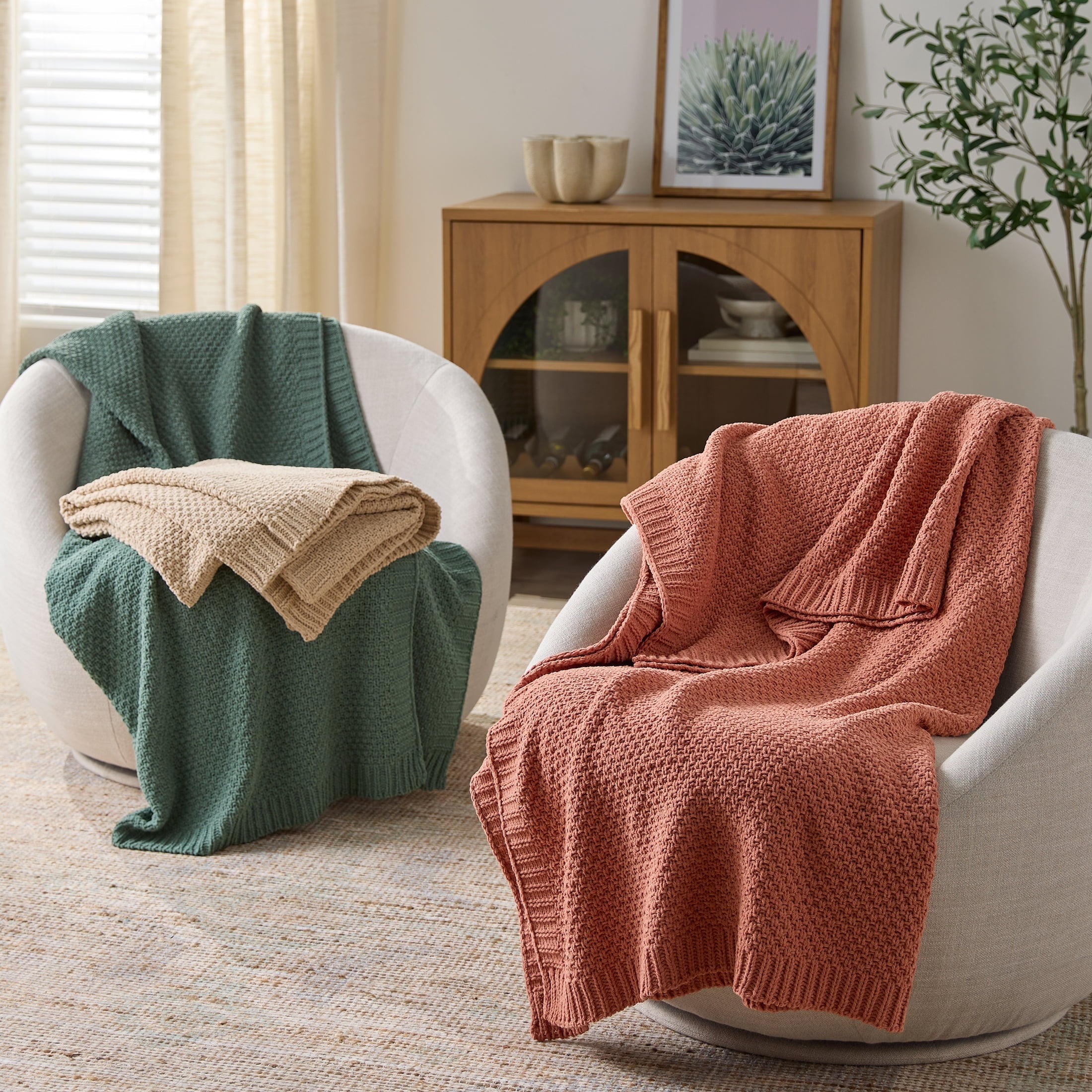 Chenille Knit Super Soft Oversized Throw Blanket, Merlot Wine