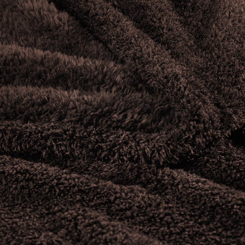 Fuzzy Fleece Throw Blanket for Couch Sofa, Lightweight Fluffy Solid Velvet Blanket, 50x60 Inches, Coffee