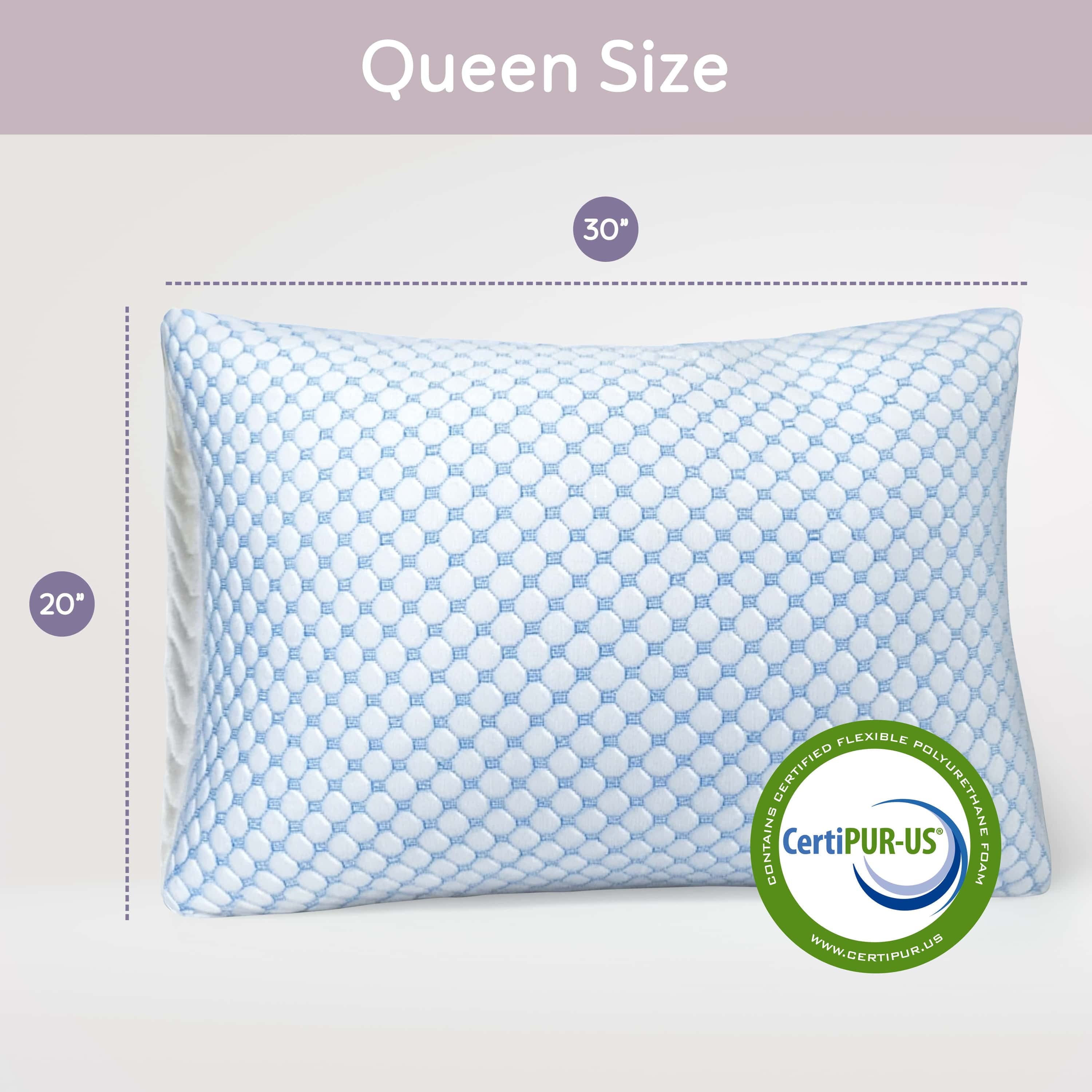 Cooling Pillows for Bed, Memory Foam Bed Pillow, Queen Pillows 20” X 28”, 2 Pack