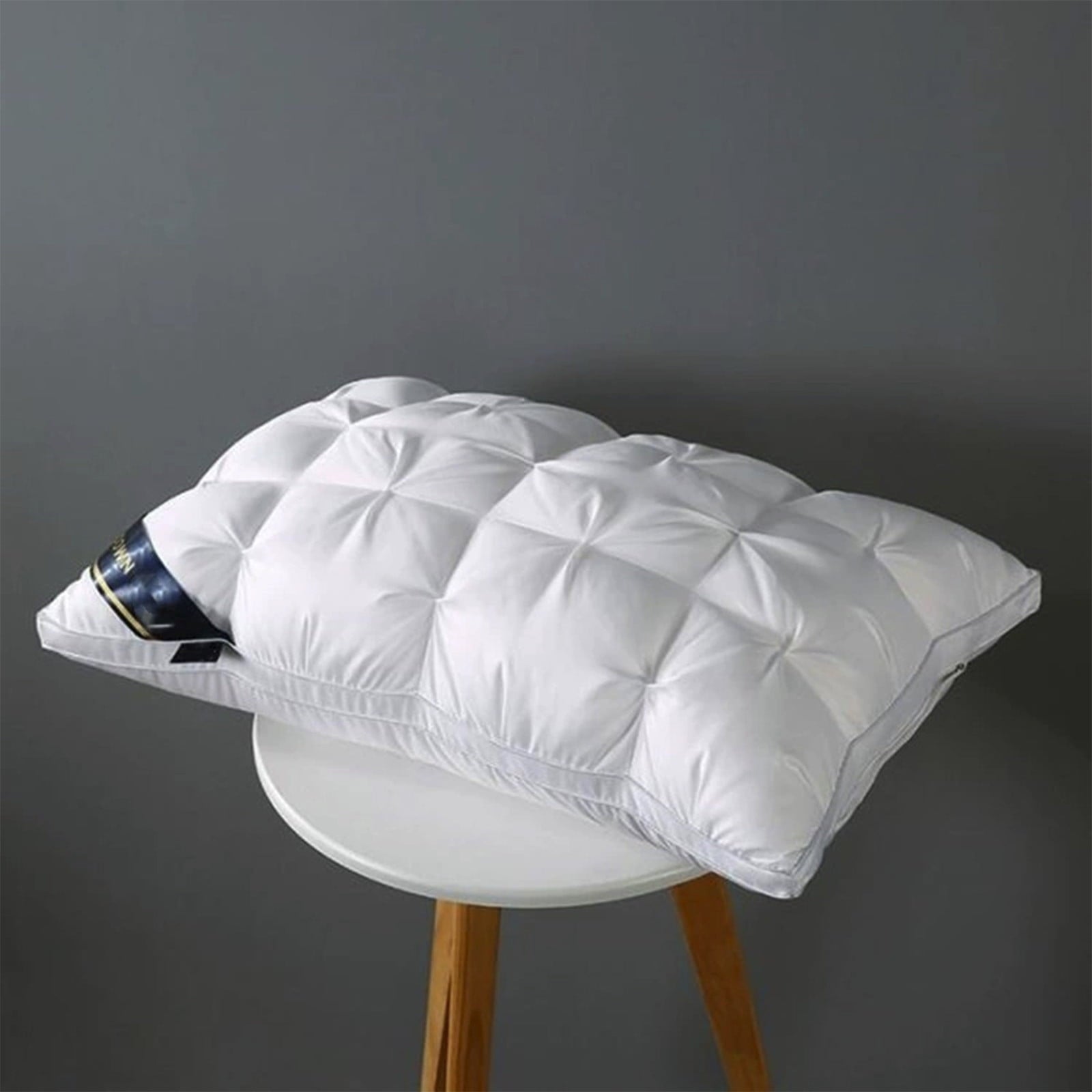 Goose Down Pillow and Feather Pillows for Neck/Back/Side Sleepers, Premium Soft Down Fill Standard Size Pillow for Sl...