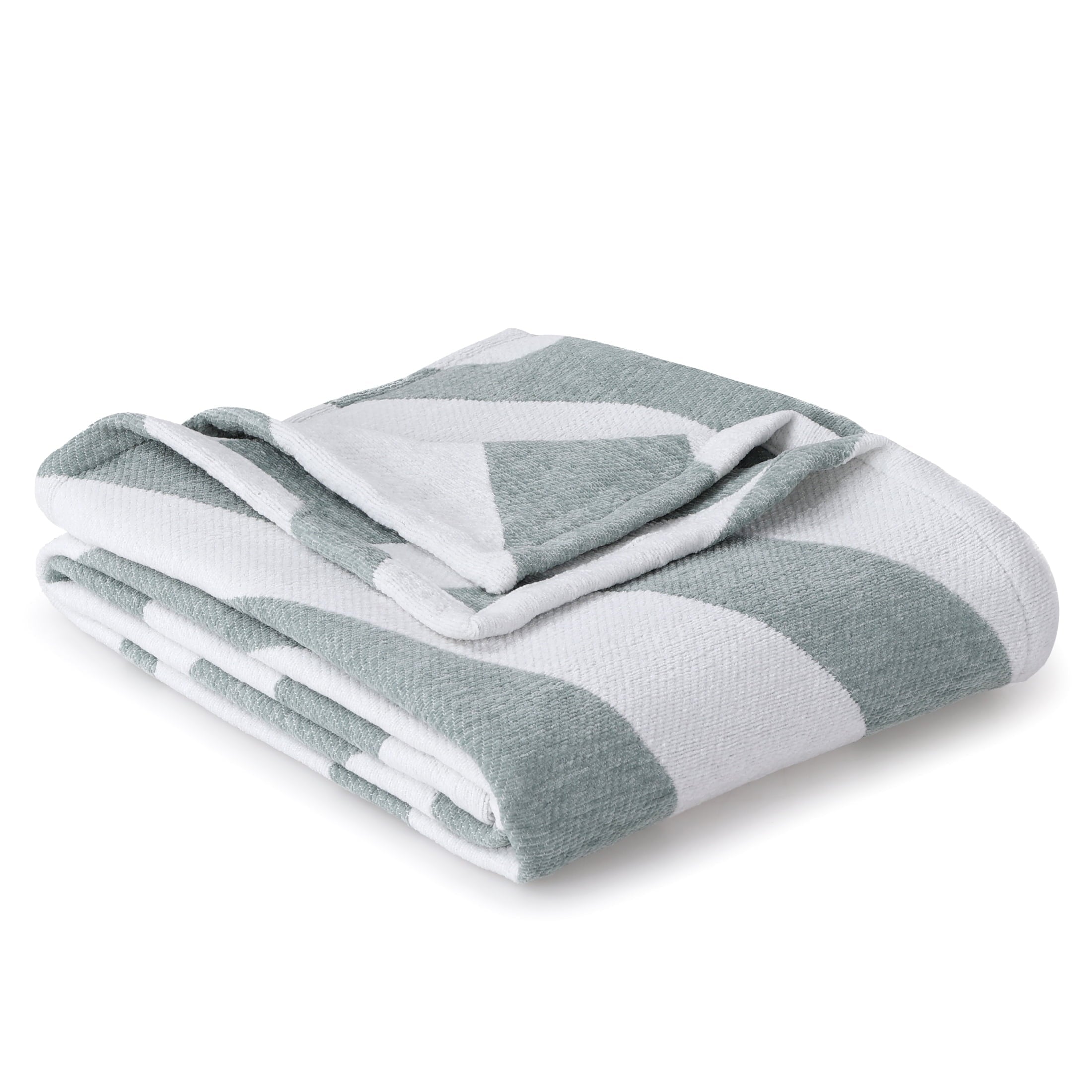 Chenille Jacquard Soft Throw Blanket, Soft Sea
