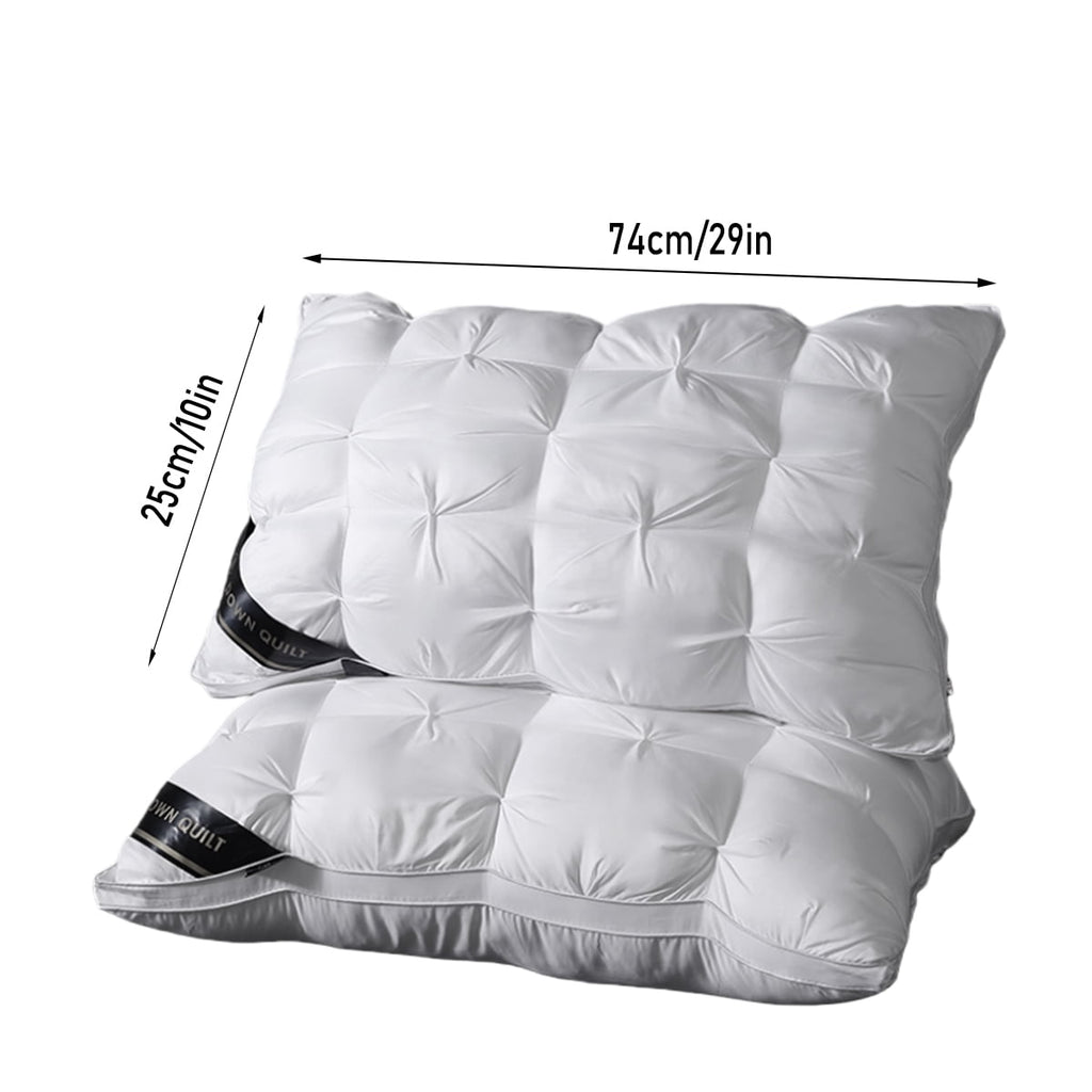 2-Pack 3-Line Grid Bed Pillow (20.1" x 13.97") - Soft, Breathable and Hypoallergenic