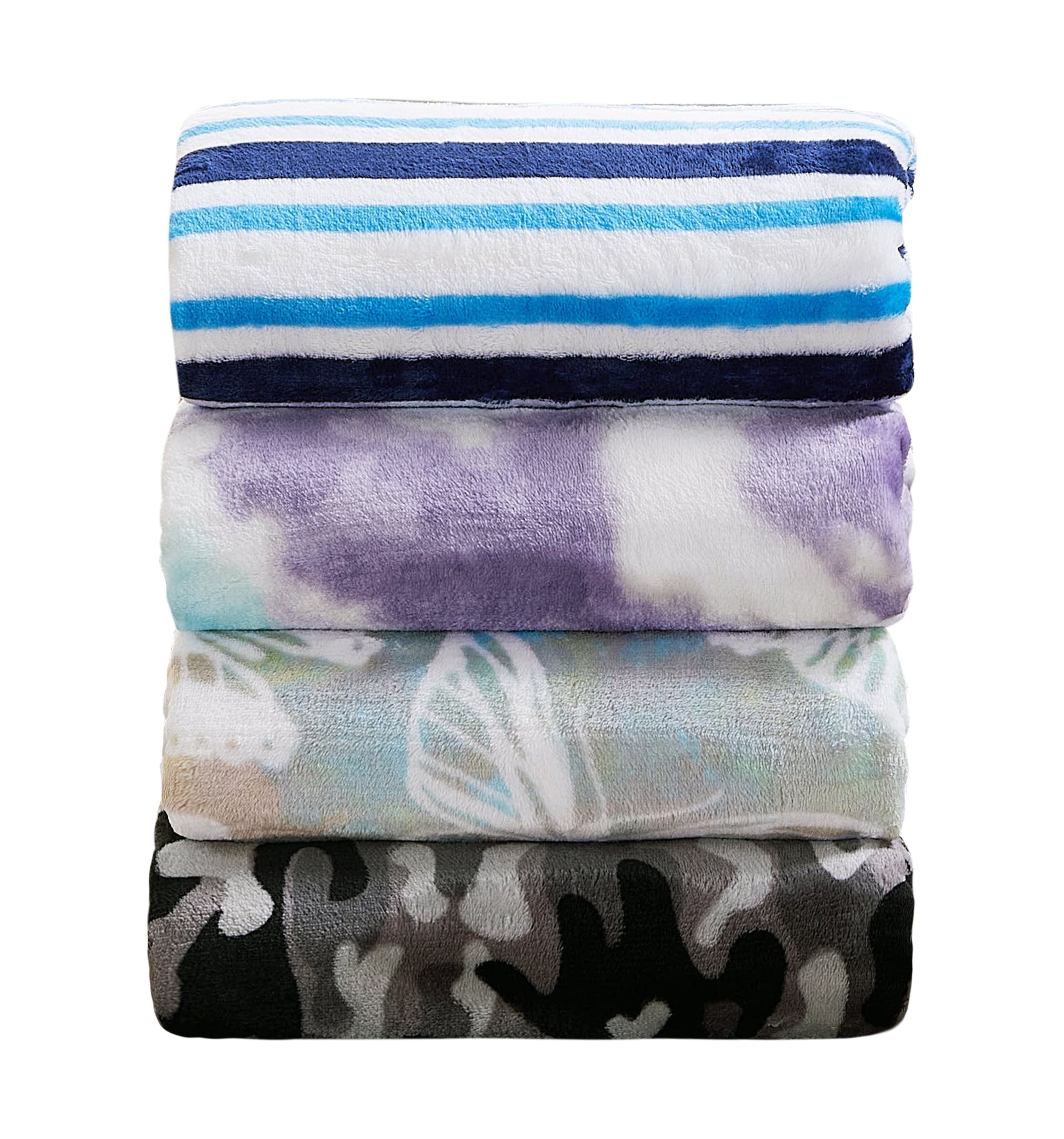 Blue Stripes XL Oversized Throw Blanket, 72 x 50 inches, Great for a Kids Bedroom, Super Soft and Cozy