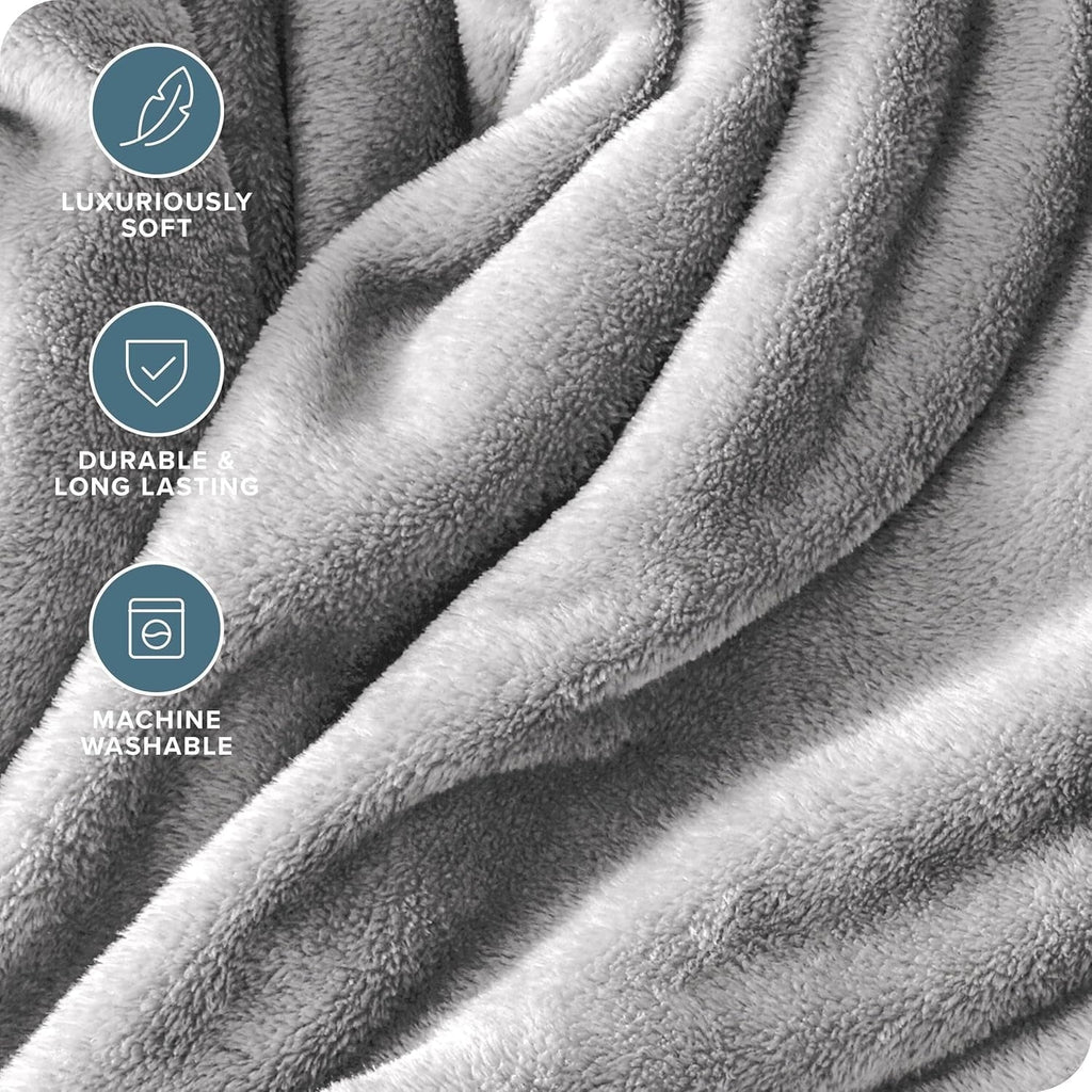 Twin Size Blanket for Bed, 60x80inch Super Cozy Soft Bed Blanket for Sleep Snap, Lightweight Reversible Blankets and ...