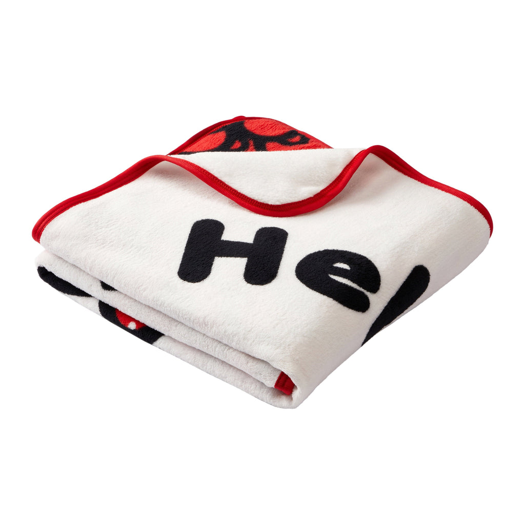 Kids Red White Print Fleece Throw Blanket, 46 x 60