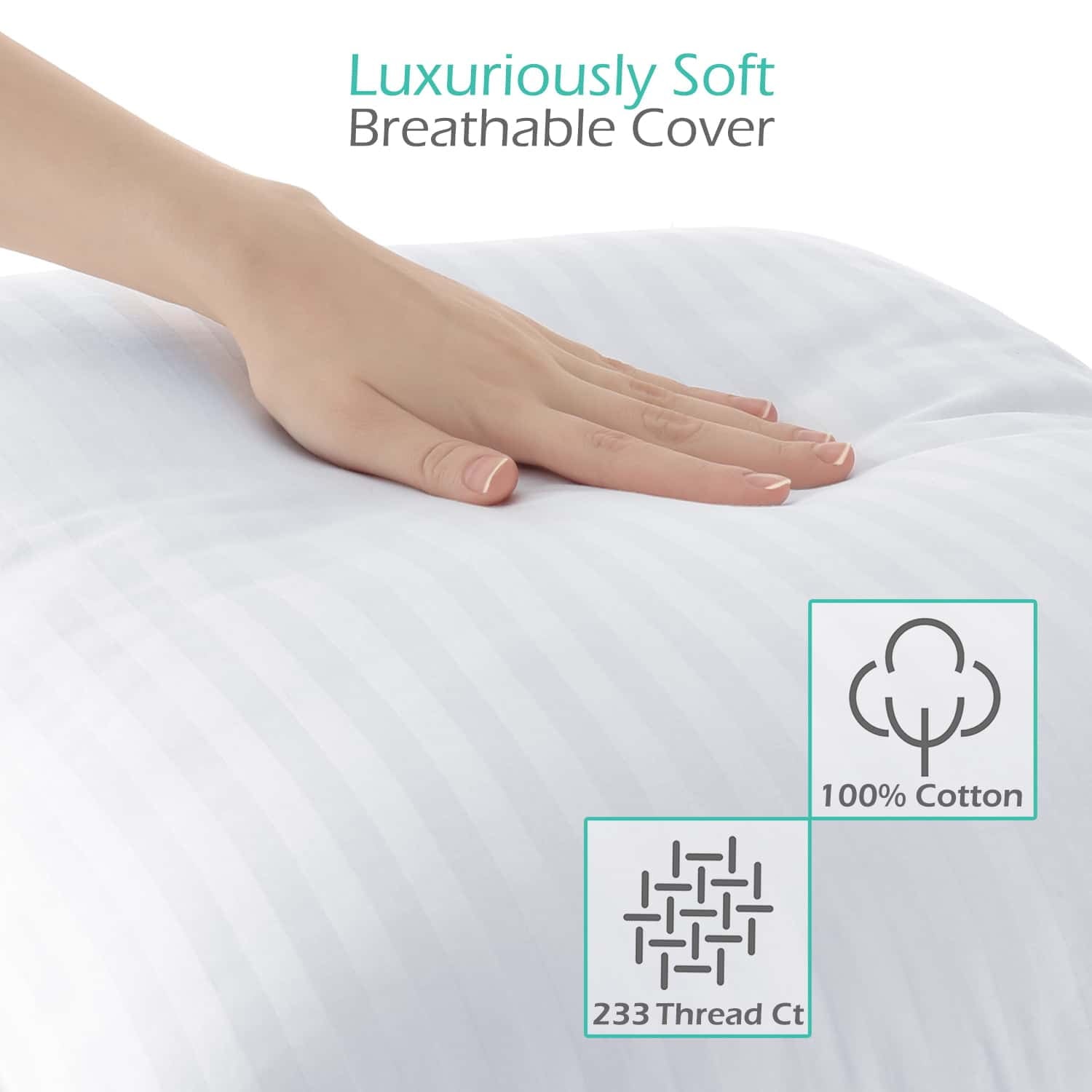 Down Alternative Pillow, Stanard/Queen Pillows for Bed, Soft Supportive Hotel Quality Pillows