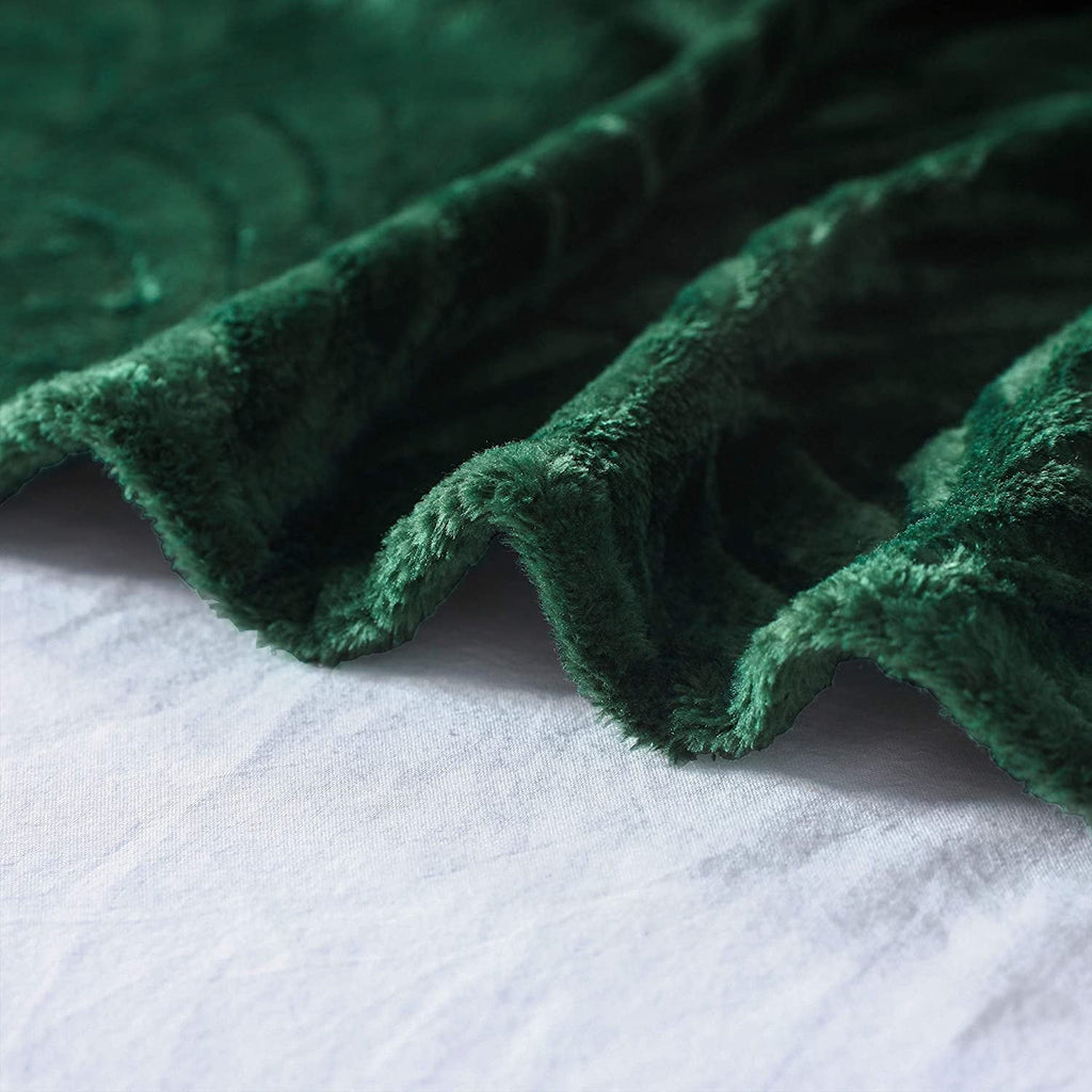 Fleece Throw Blanket for Couch, Soft Fluffy Sofa Bed Blanket with Vintage Pattern for All Season, Warm and Lightweigh...