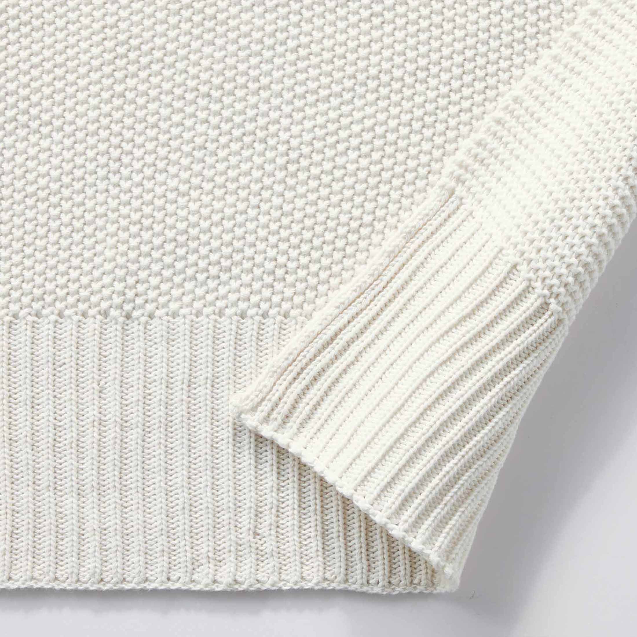 Chunky Knit Papyrus Throw, Cotton-Blend, 50"x60", 2.3 lb, All Ages