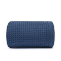 Twin Waffle Throw Blanket for Couch (68" x 92"), 100% Cotton Throw Blankets for Bed, Waffle Blanket for Bed (Navy)