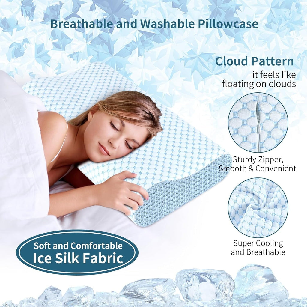 for Neck Pain Relief, Contour Memory Foam s for Sleeping, Odorless Ergonomic Adjustable Orthopedic Cooling Bed Neck S...