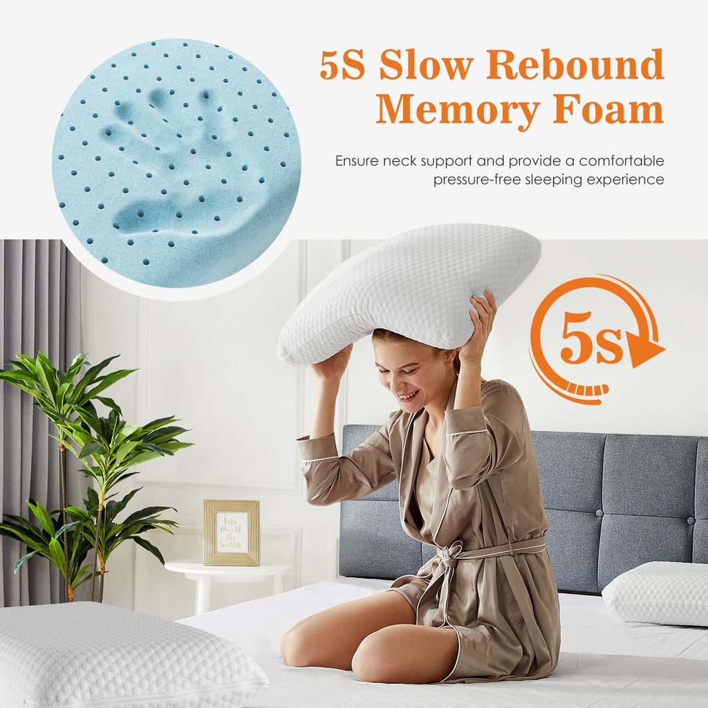 Memory Foam Pillow, Standard Size Pillows for Sleeping, Bed Pillow Soft and Comfortable, 1 Pack