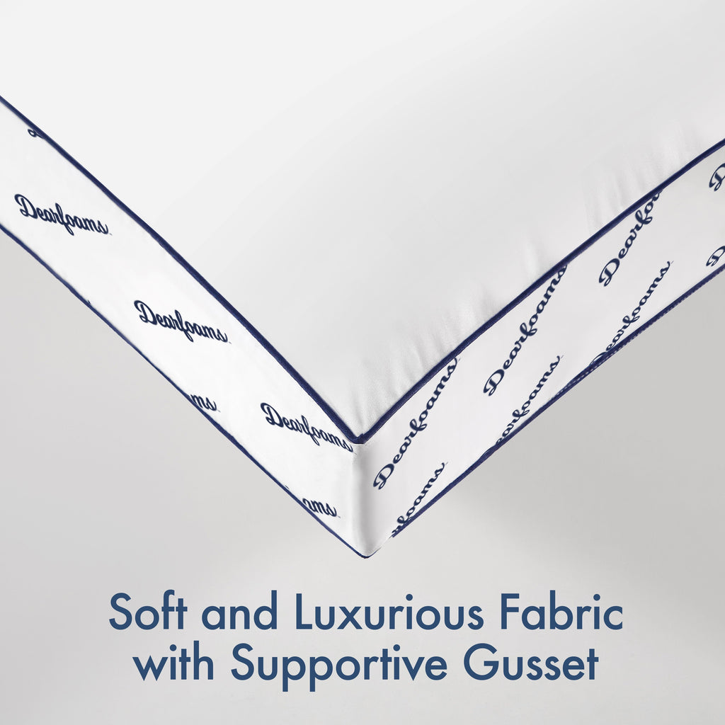 Cozy Gusseted Bed Pillow Standard, White