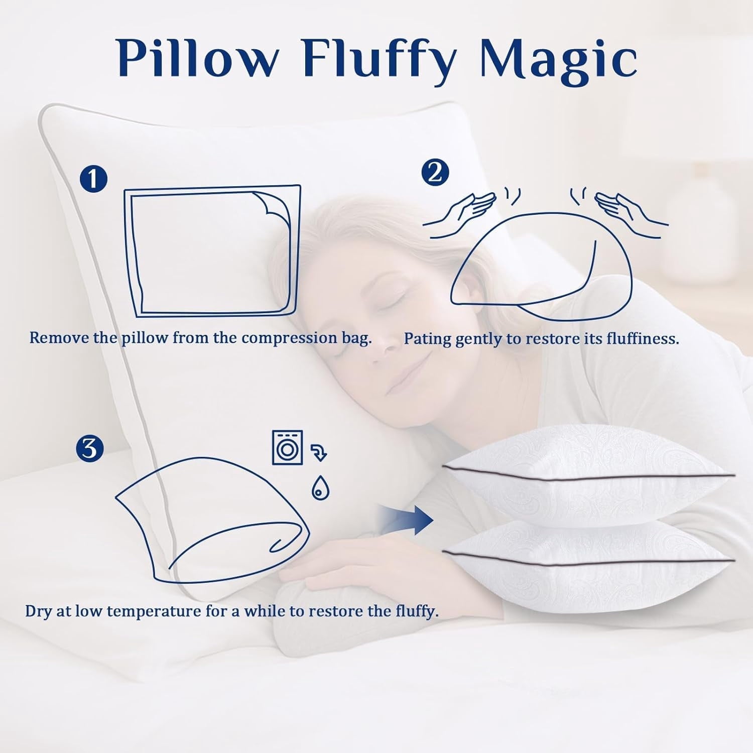 for Sleeping, Soft and Supportive Throw for Couch, Bed and Sofa, Down Alternative Pillow, 26x26 Inches