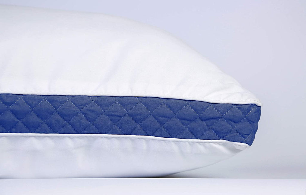 Gusseted Quilted Bed Pillows - Set of 2 Premium Bed Pillows for Side Sleepers and Back Sleepers - 2 Pack (King Size, Na