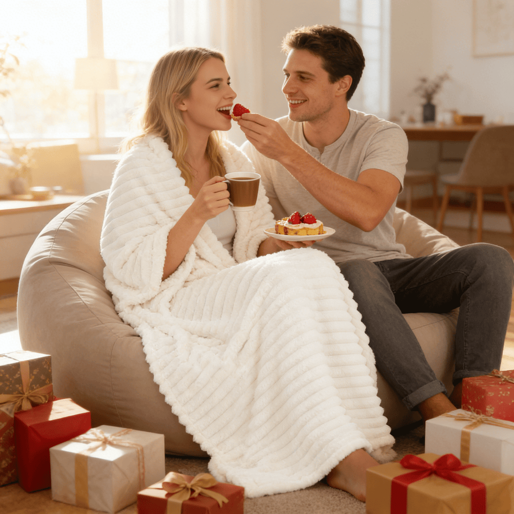 White Fleece Throw Blanket for Couch, Super Soft Cozy Blankets and Throws, Decorative Fleece Blankets for Women Men G...