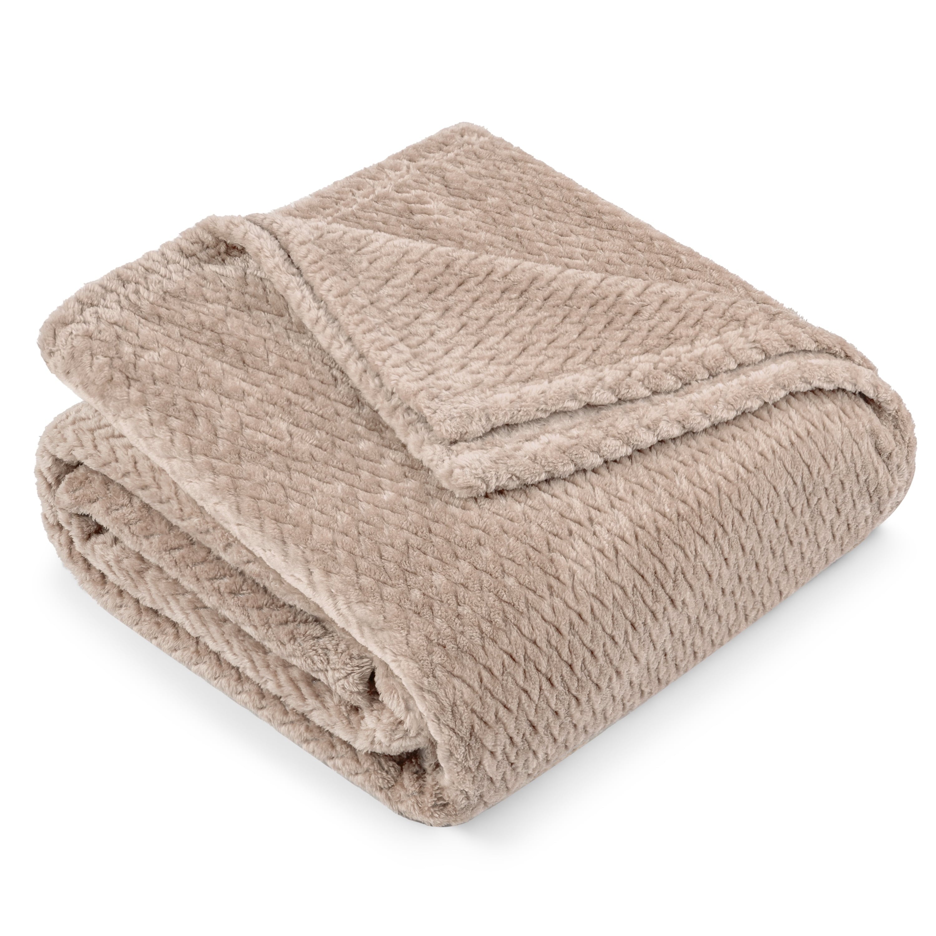 Soft Fleece Taupe Tan Throw Blanket for Couch, Lightweight Plush Warm Blankets for Bed, Fuzzy Cozy Flannel Blanket Th...