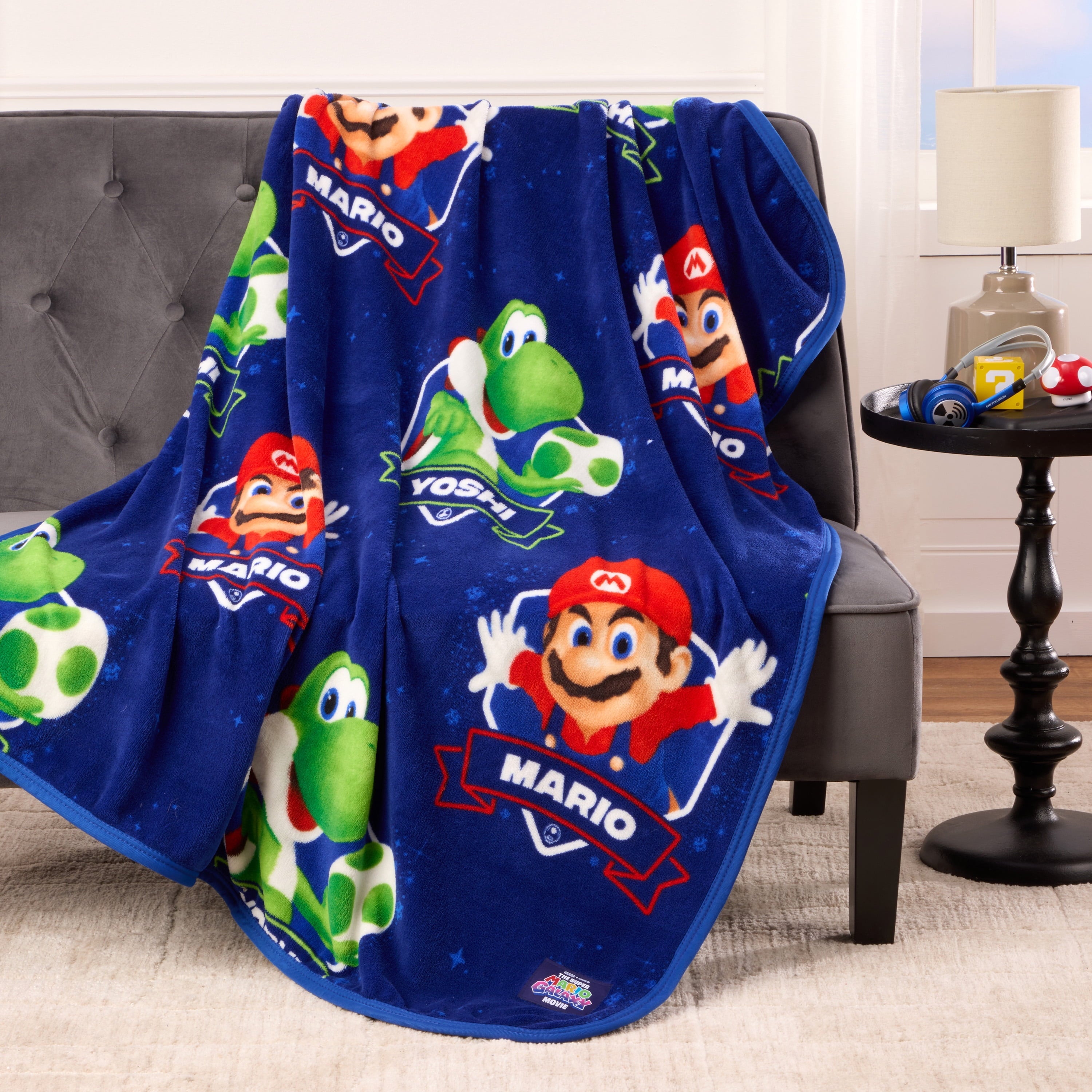 Galaxy Movie Kids Blue Print Fleece Throw Blanket, 46 x 60