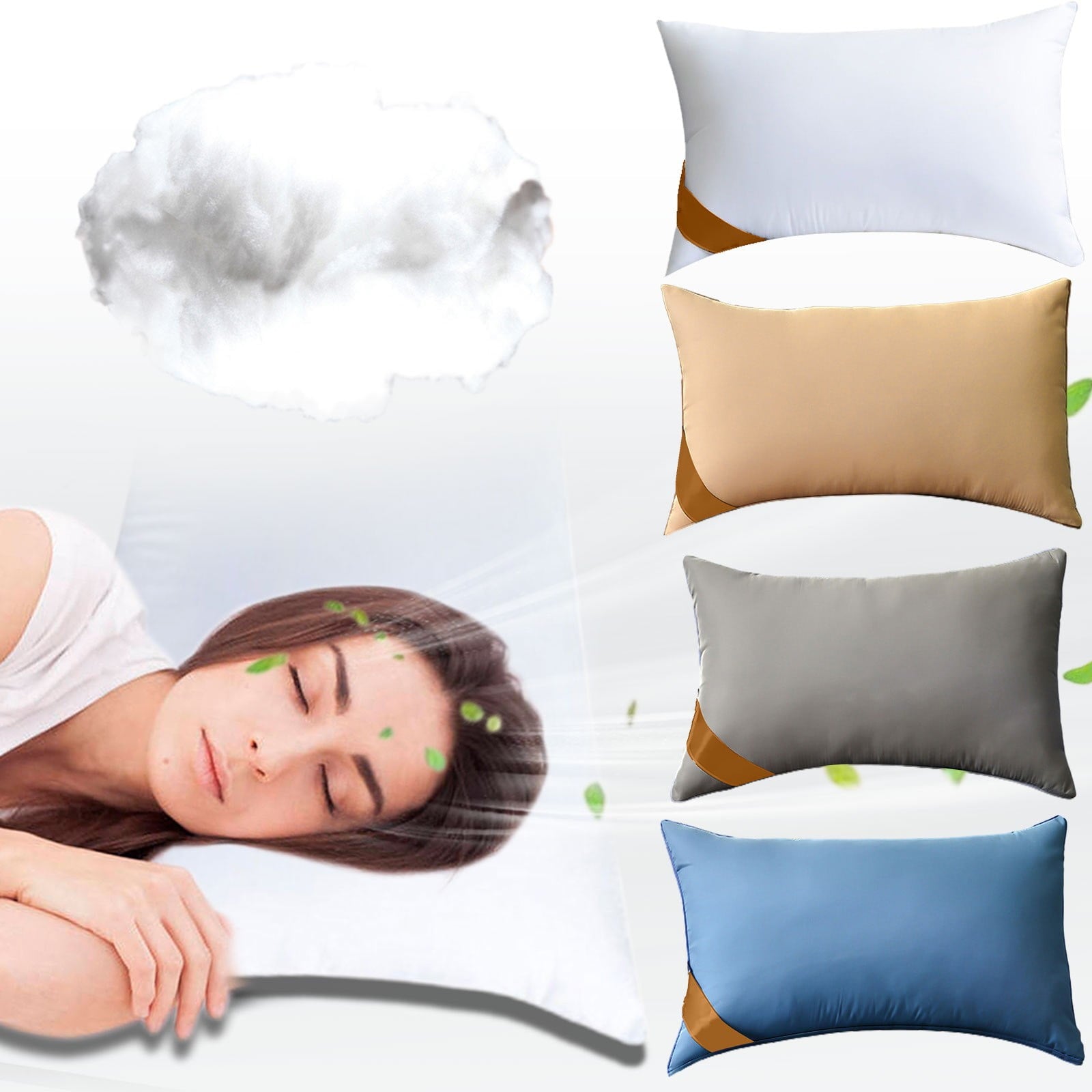 Pillows Set of 2 - White Pillows 2 Pack Hotel Quality Bed Pillows for Sleeping Soft and Supportive Pillows for Side, ...