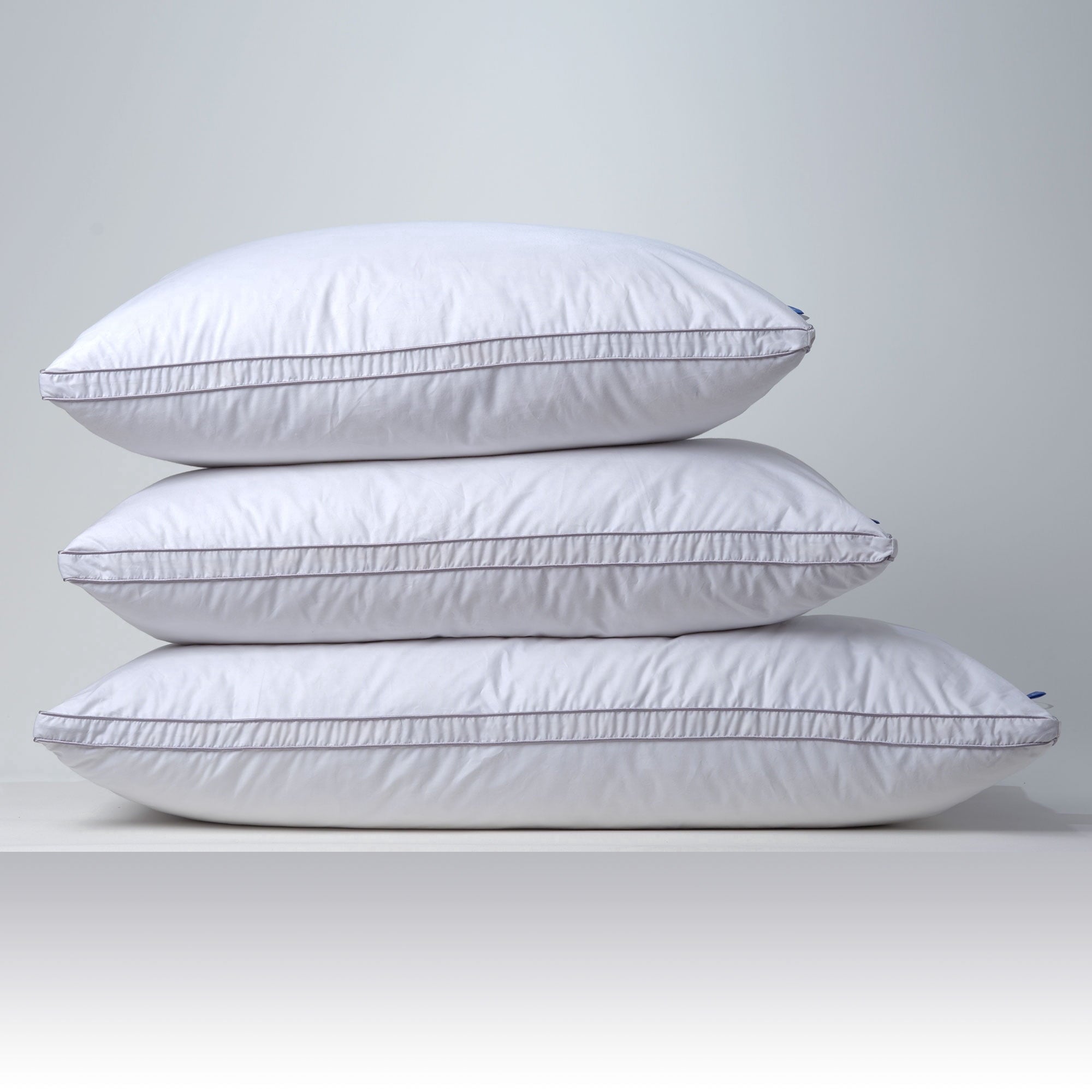 Linen Premium Goose Down Feather Pillow for Bed, Soft & Supportive, Standard Size, White