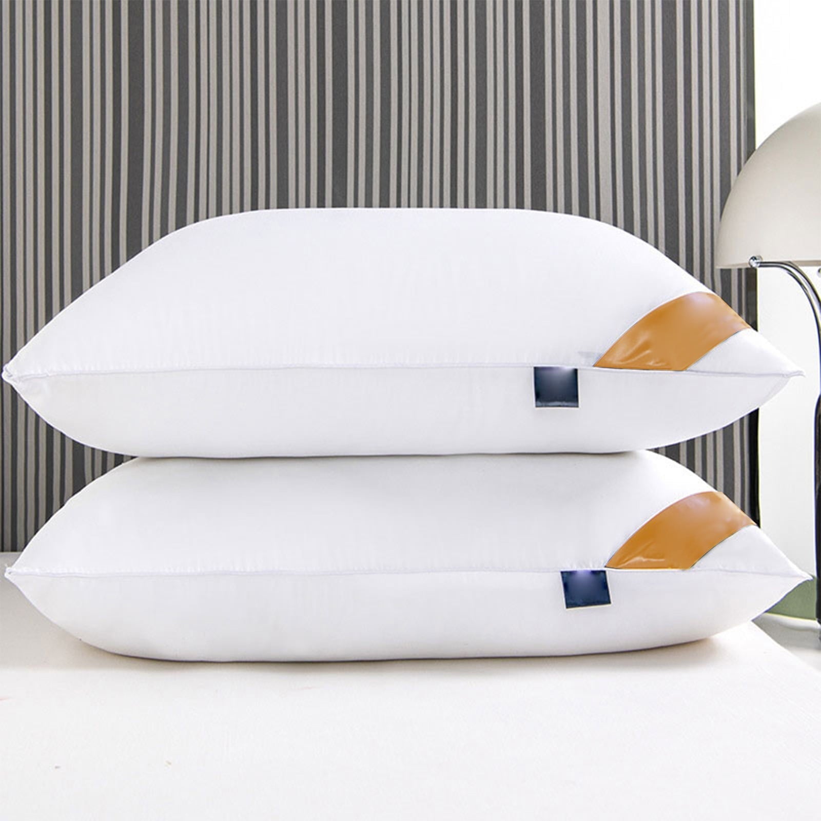 Pillows Set of 2 - White Pillows 2 Pack Hotel Quality Bed Pillows for Sleeping Soft and Supportive Pillows for Side, ...