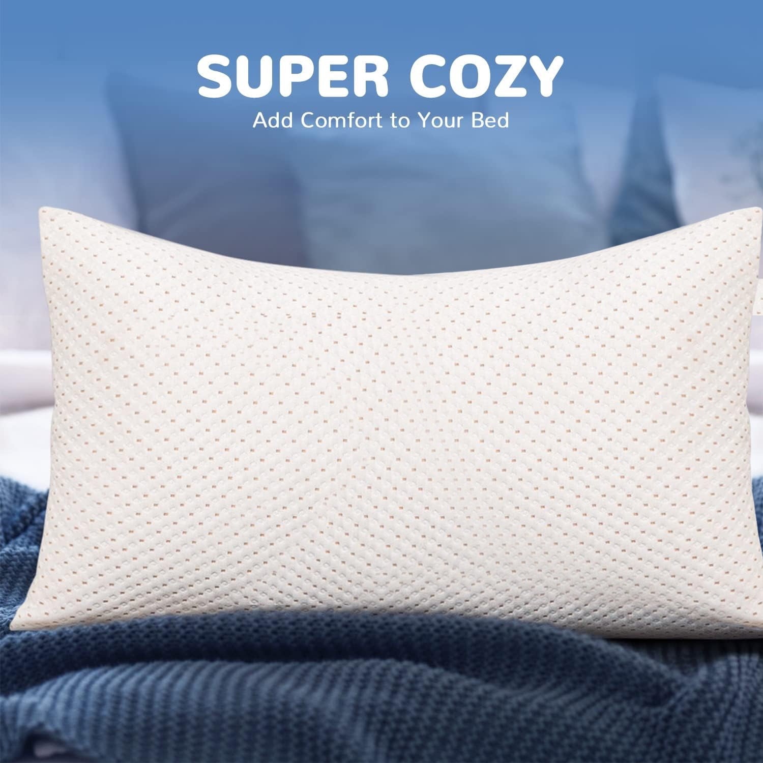 Cooling Bed Pillows for Sleeping, King Size Pillow Set of 2, 3D Shredded Memory Foam with Zippered Cooling Covers