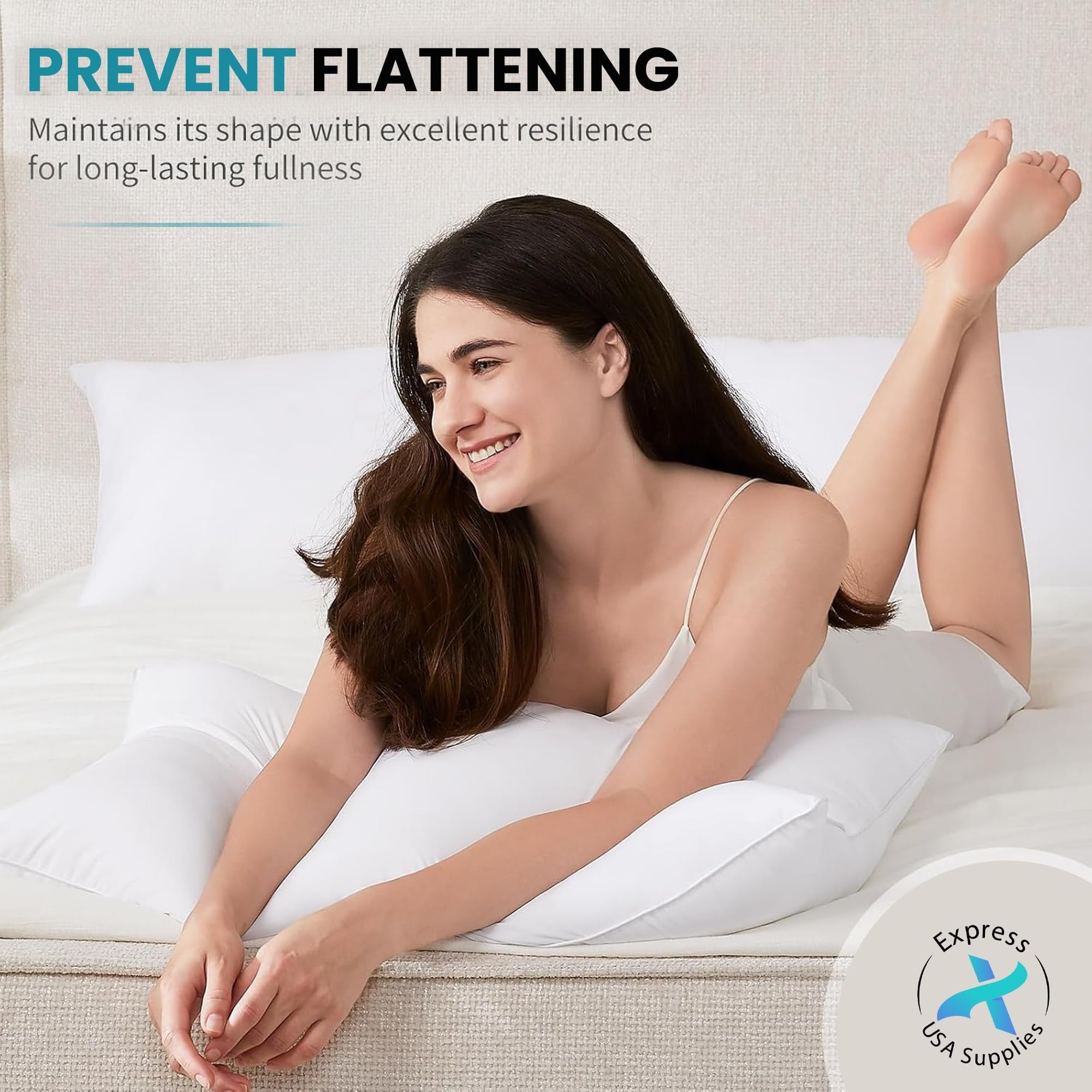 2-Pack Standard Bed Pillows – Soft, Breathable & Hypoallergenic for Better Sleep