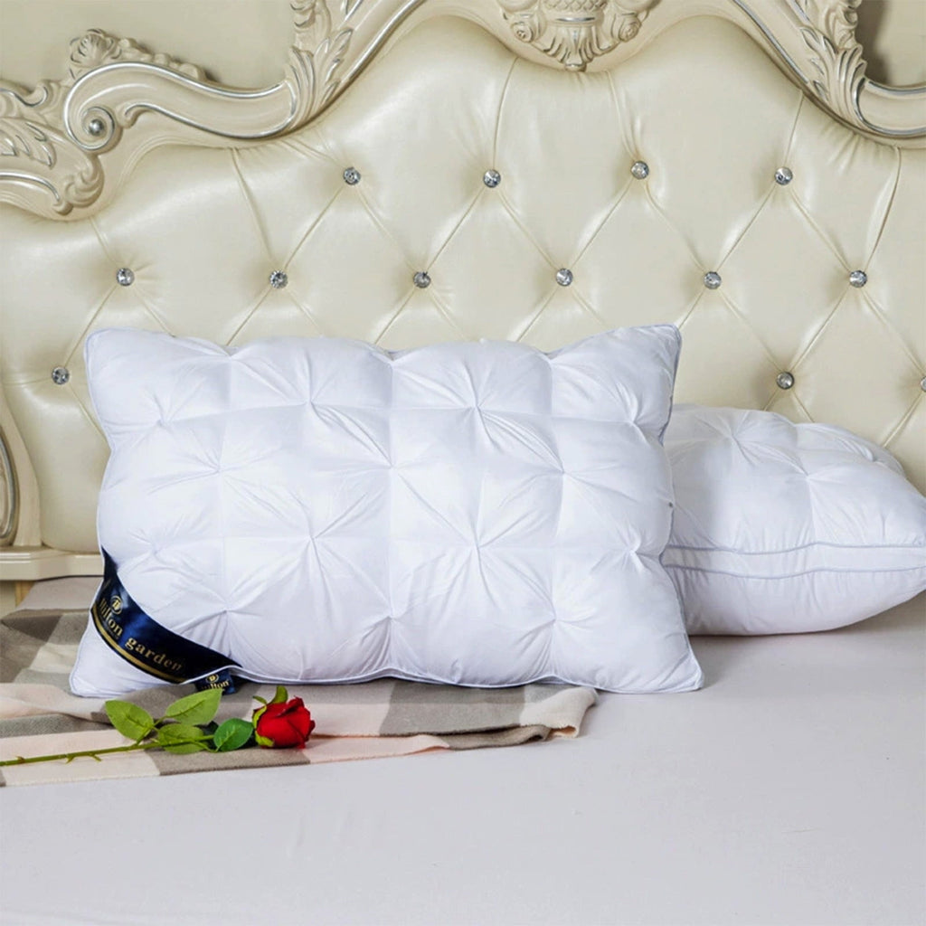 Goose Down Pillow and Feather Pillows for Neck/Back/Side Sleepers, Premium Soft Down Fill Standard Size Pillow for Sl...
