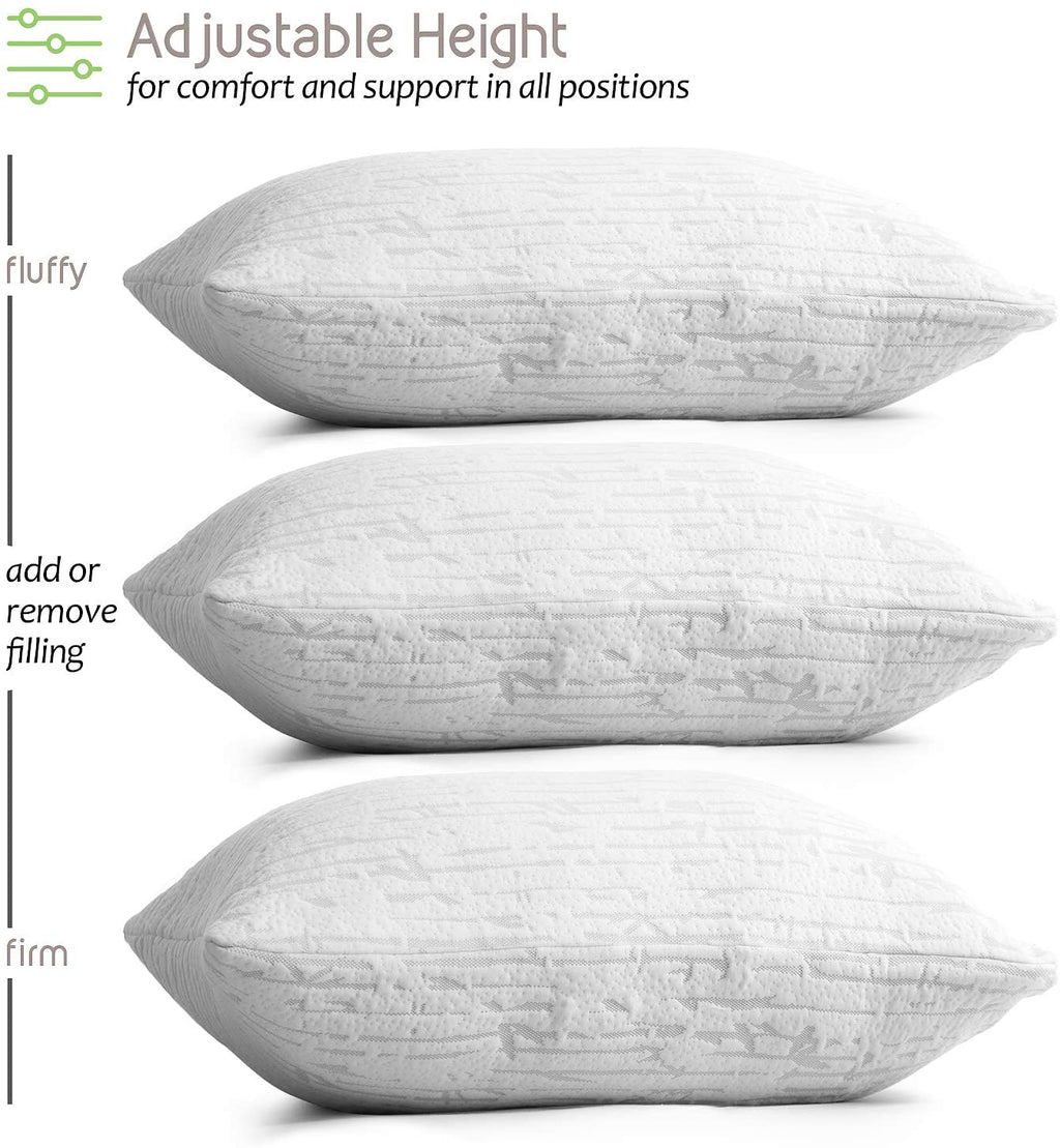 Bed Pillow, Bamboo Pillows for Bed, Queen Size Pillows