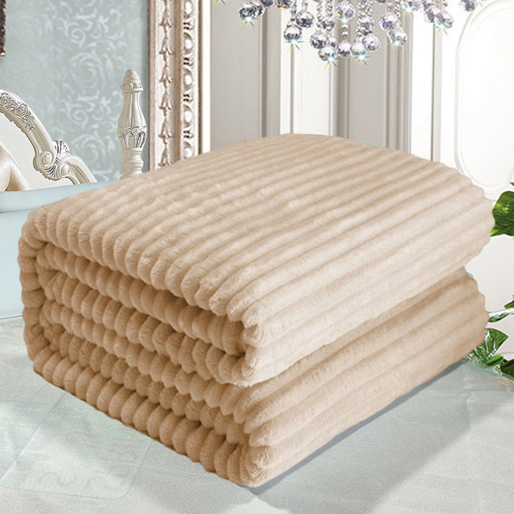 Extra Large Throw Blanket for Couch Home Office Hotel 100% Cotton Super Soft Blanket for Adult 47"x70" Khaki