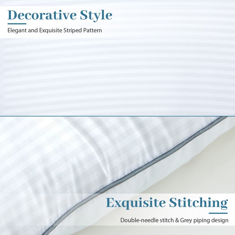 Pillows Queen Size Set of 2, Bed Pillows for Side, Back and Stomach Sleepers, Super Soft Down Alternative Filling, Lu...
