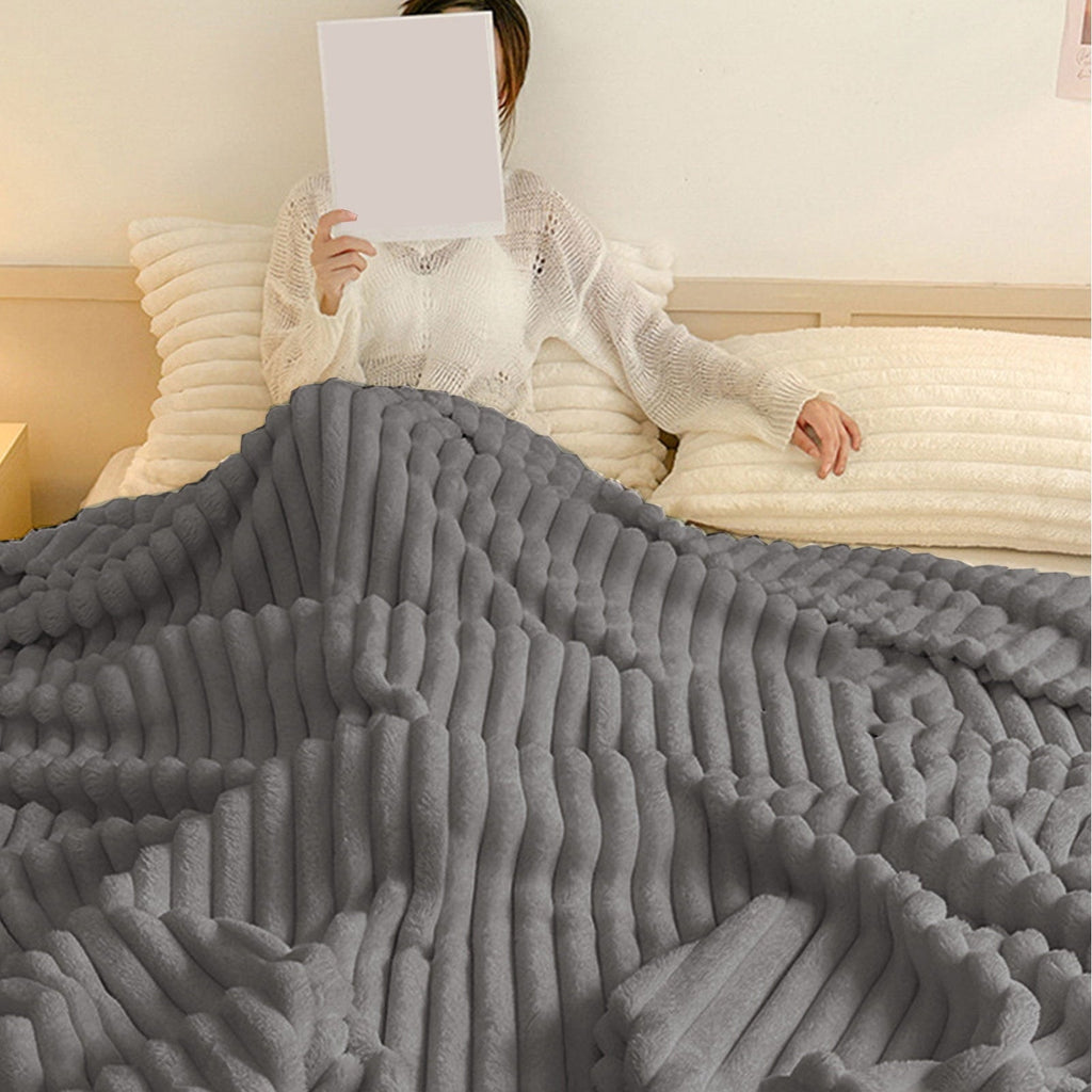 Bunny Blanket, Super Soft & Warm Faux Rabbit Fur Throw Blanket, Lightweight Microfiber Machine Washable for Bedroom, ...