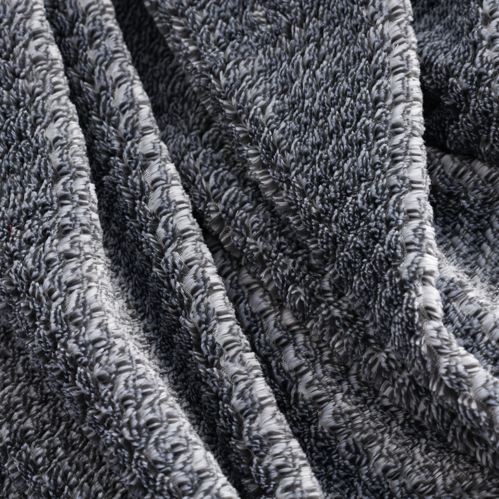 Plush Textured Heathered Soft Oversized Throw Blanket, Gray