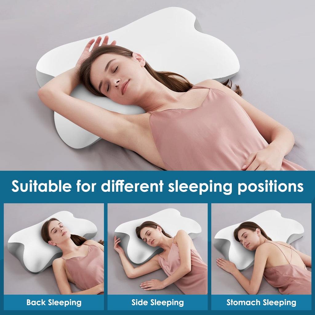 Memory Foam Bed Pillow for Pain Relief,Ergonomic Memory Foam Pillows for Sleeping for Side Back Stomach&Sleepers with...