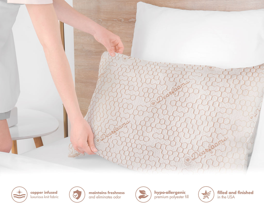 Cozy Copper Infused Bed Pillow Standard, White