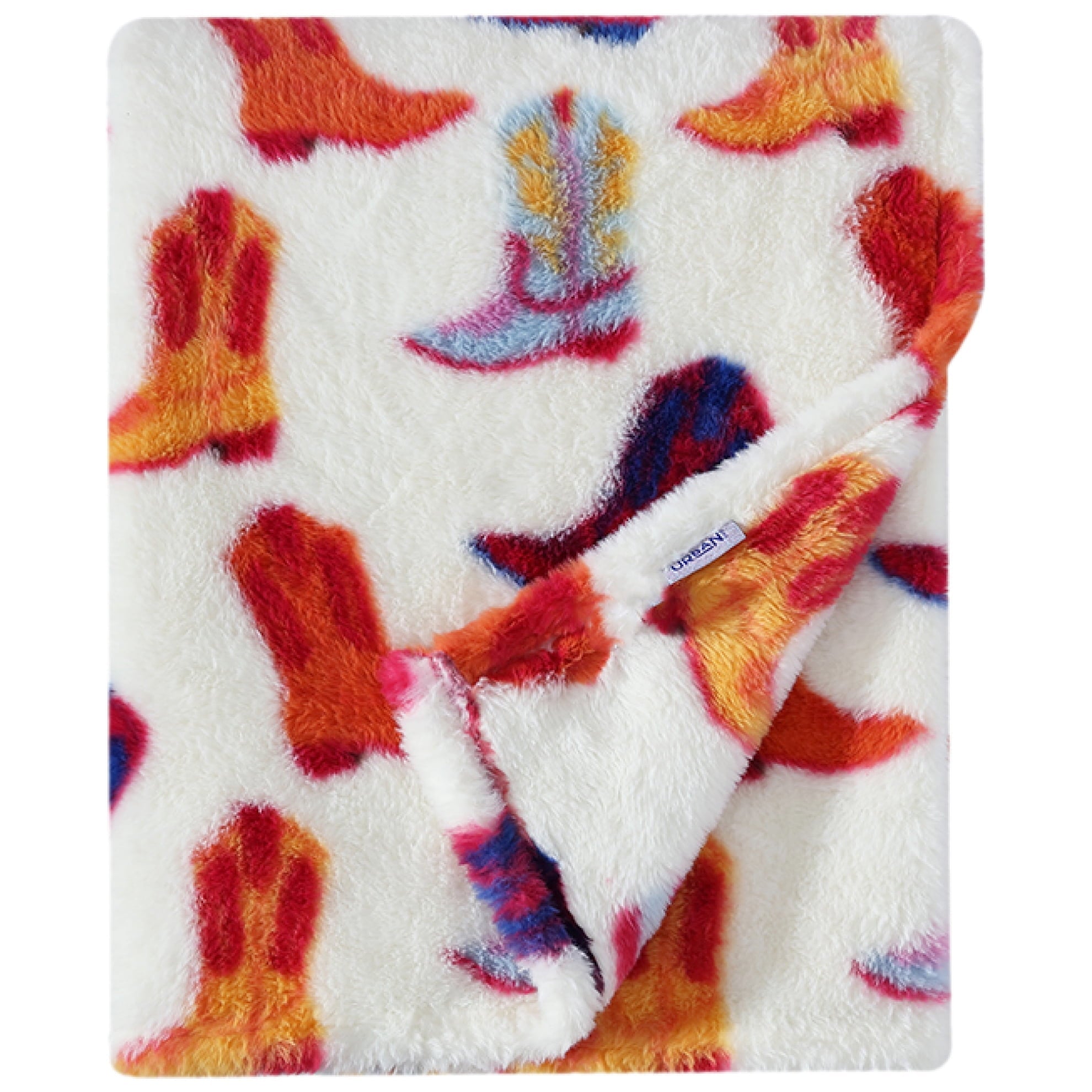 50" x 60" Cowboy Western Faux Fur Throw for Teens and Young Adults