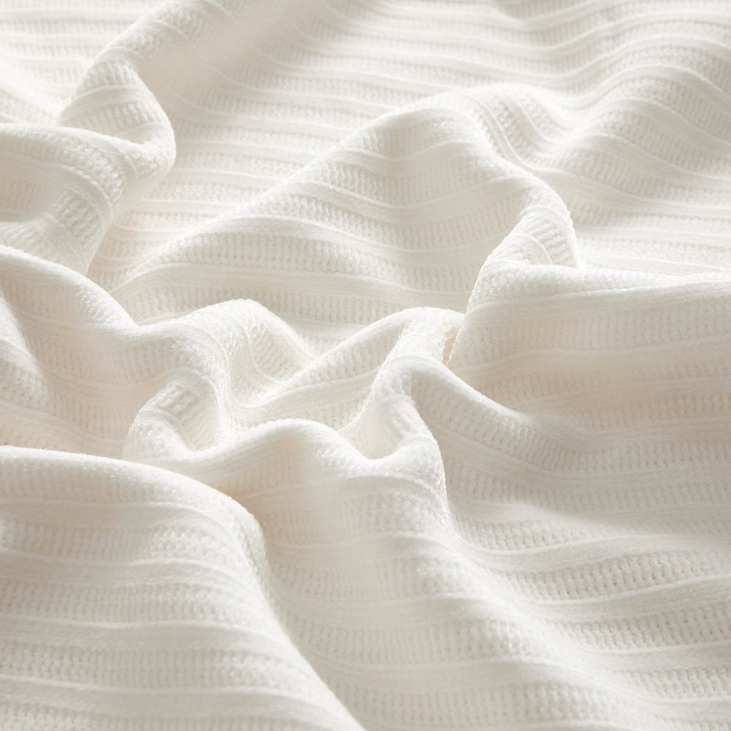 Cozy Chenille Reverse to Plush Soft Couch Throw, Vanilla Dream, Standard Size