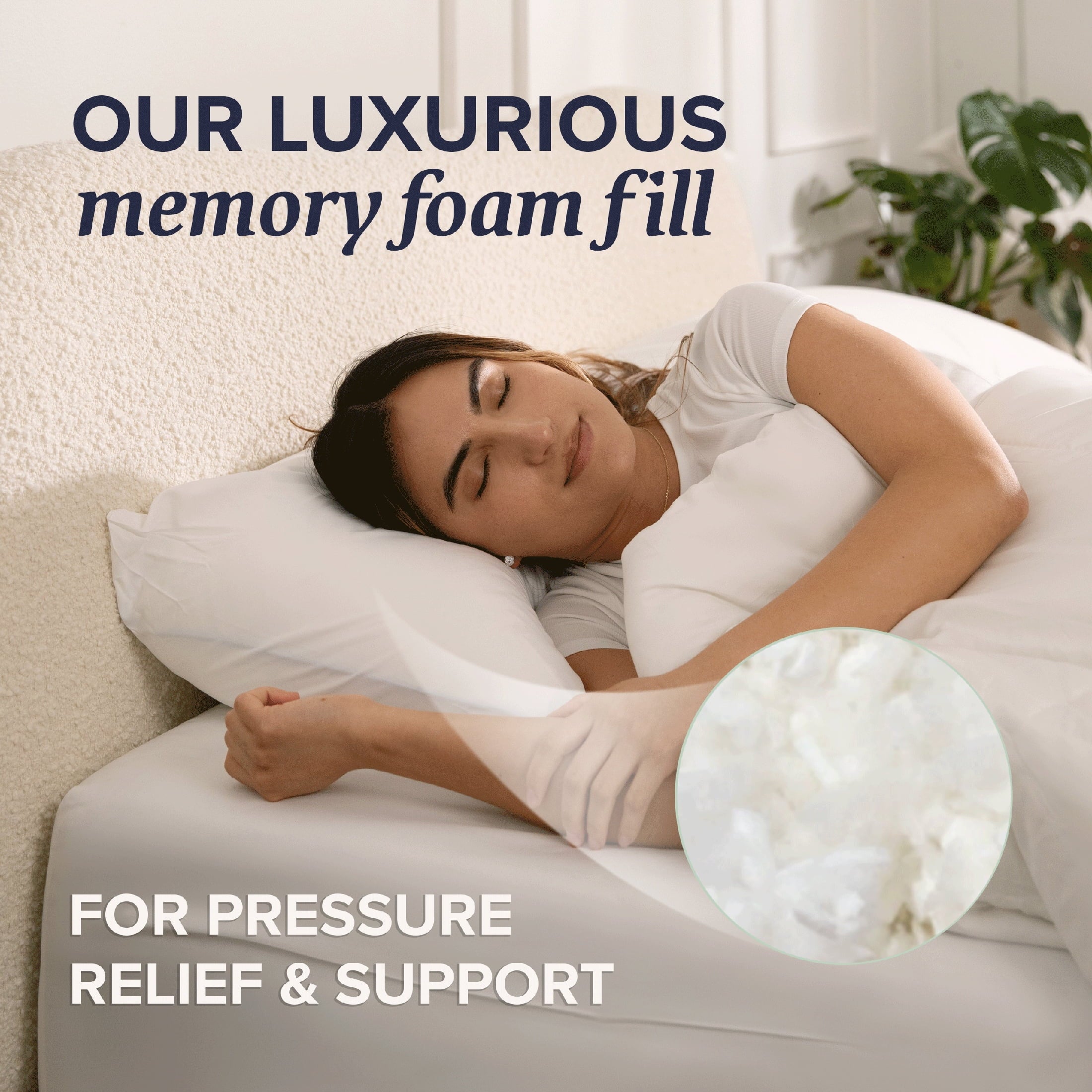 Customizable Memory Foam Queen Pillow 1Pack, Adult