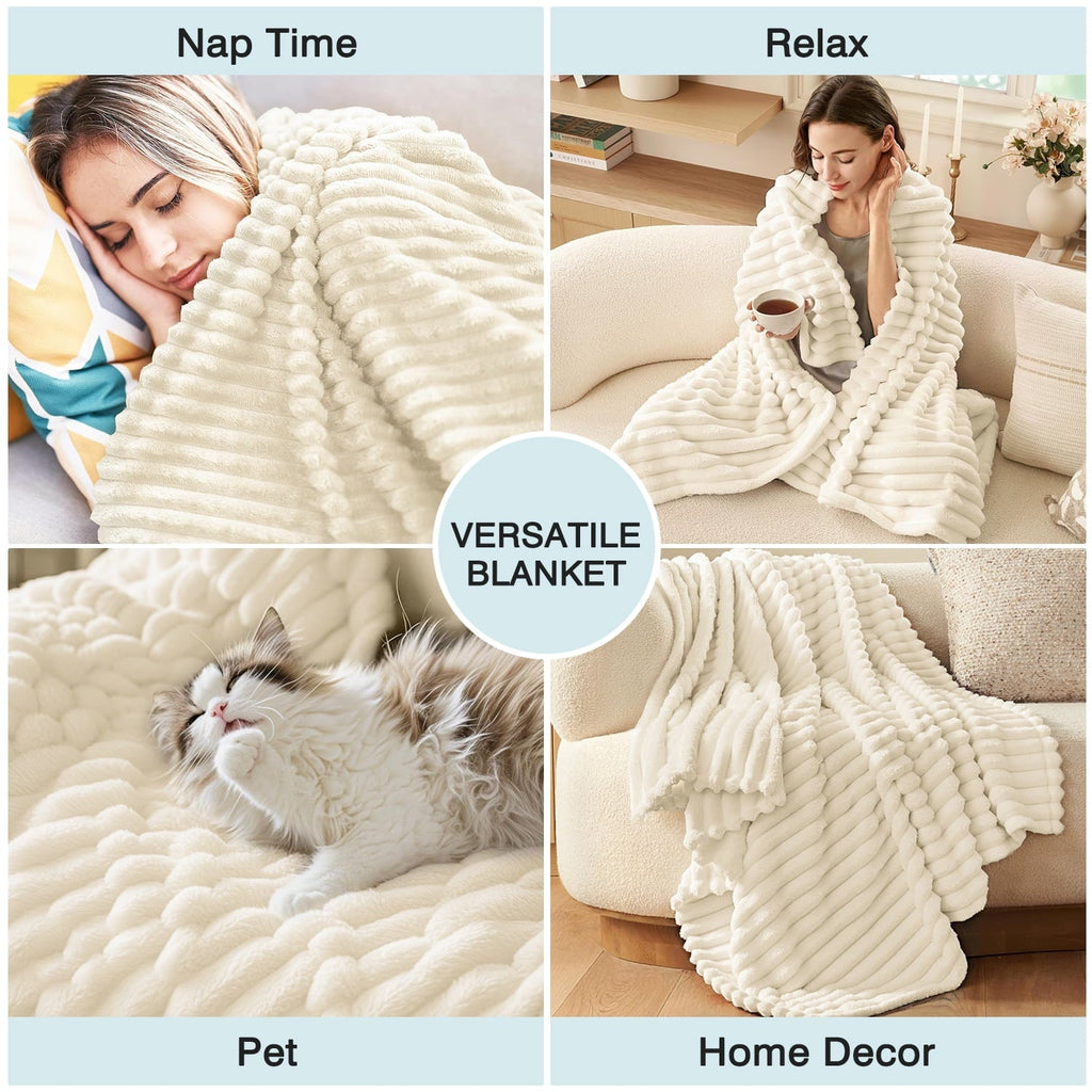Extra Soft with Strip, Plush Fuzzy Cozy Bed s and s for Couch,Bed,Sofa,Lightweight and Versatile s for Office Bedroom...