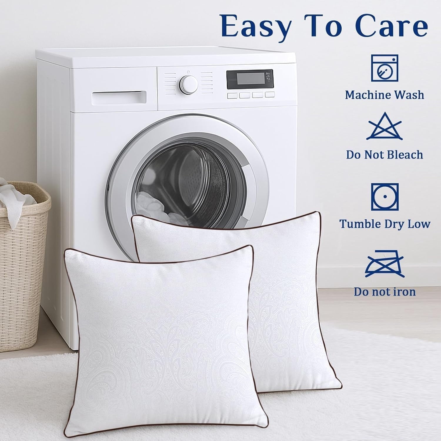 for Sleeping, Soft and Supportive Throw for Couch, Bed and Sofa, Down Alternative Pillow, 26x26 Inches