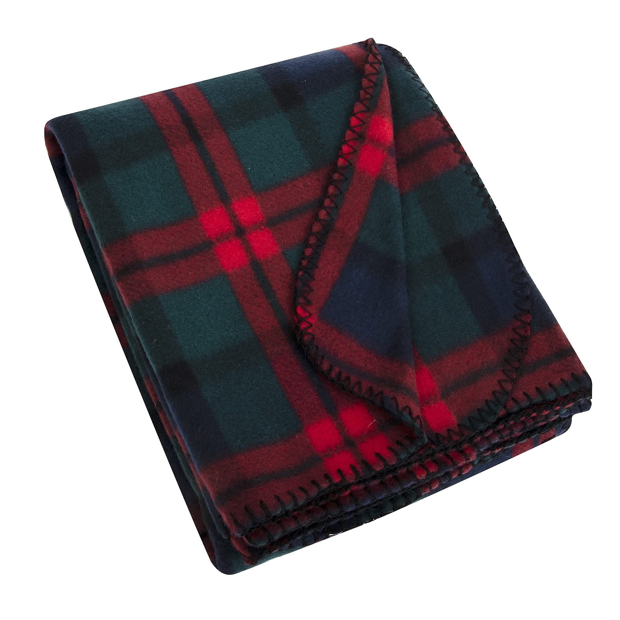 Single Plaid Color 60"L x 50"W Fleece Throw Blanket for Fall, Winter, Spring, Summer, Men, Women, Children & Pets in ...