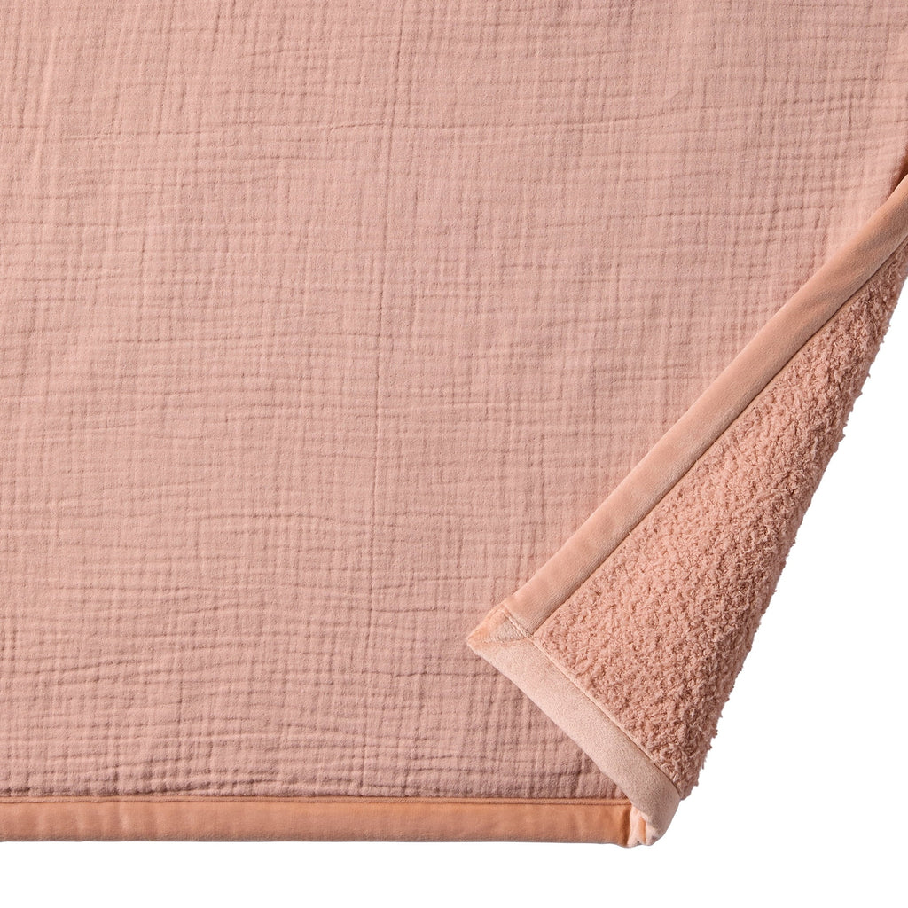 Gauze Reverse to Cozy Knit Super Soft Throw Blanket, Oversized, Antique Blush