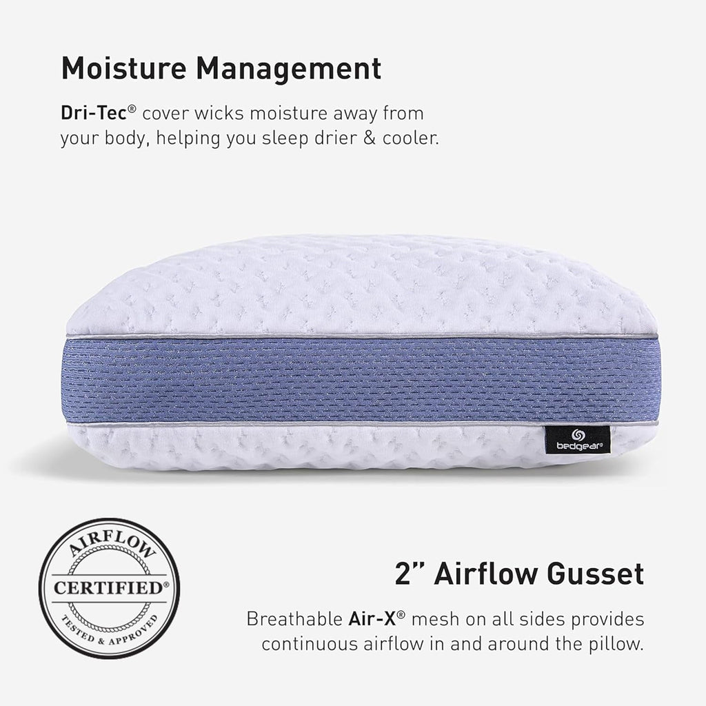 Performance Pillow – 2.0 - Moisture Wicking Bed Pillow for All Sleep Positions - Medium Firmness Bed Pillow -...