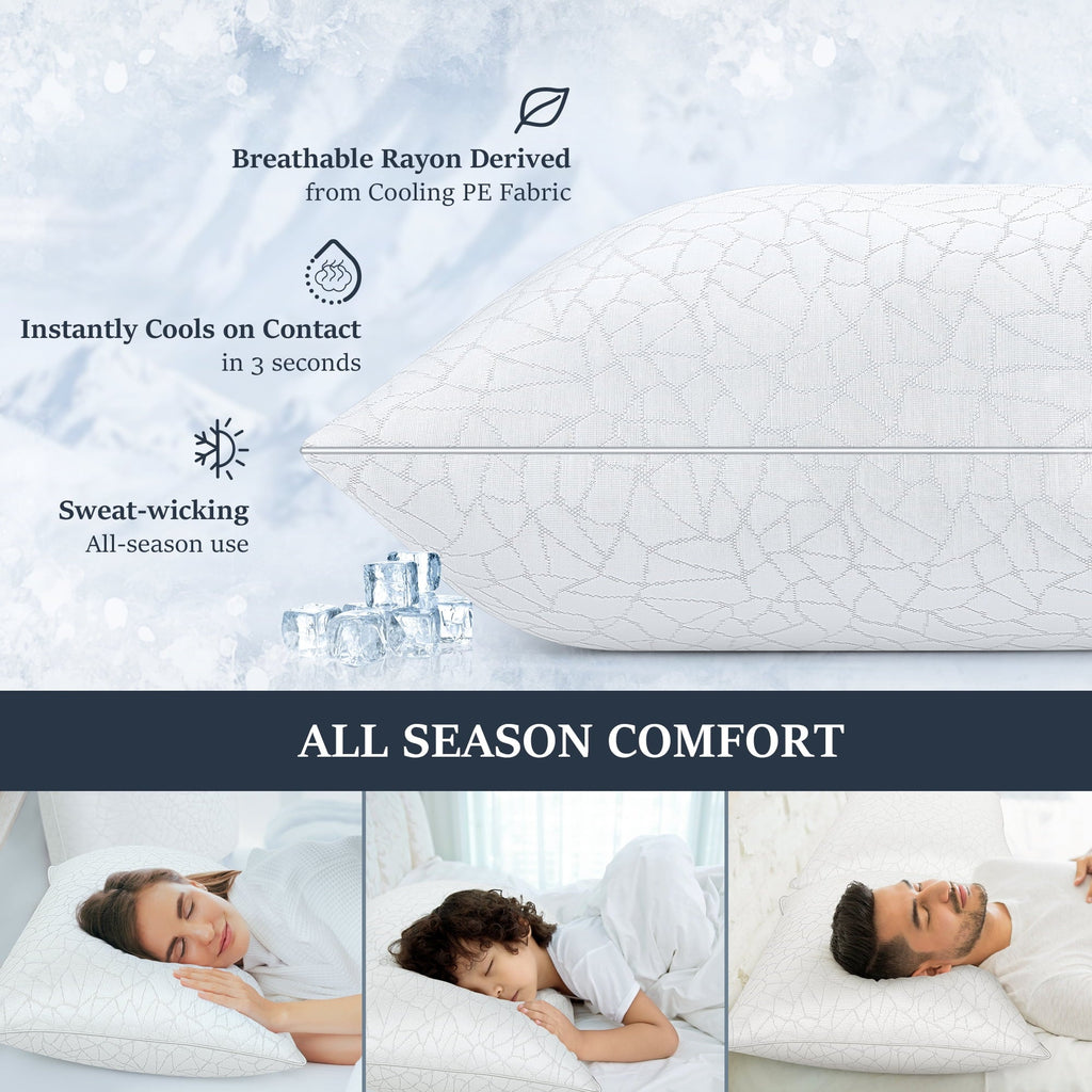 Queen Size Bed Pillows 1-Pack,2.2lb High Quality Down Alternative Filled,3D Breathable Cover,Hotel Collection Pillows...