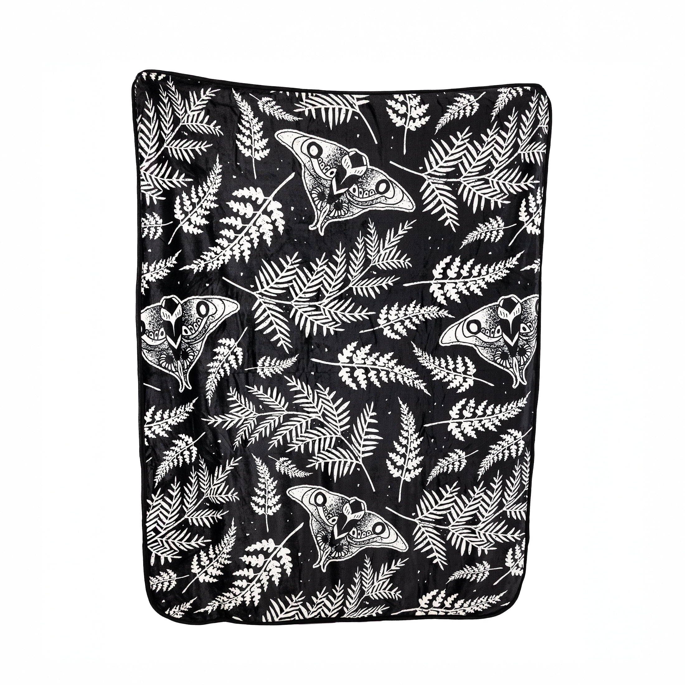Black and White Polyester Throw Blanket, 50" X 60"