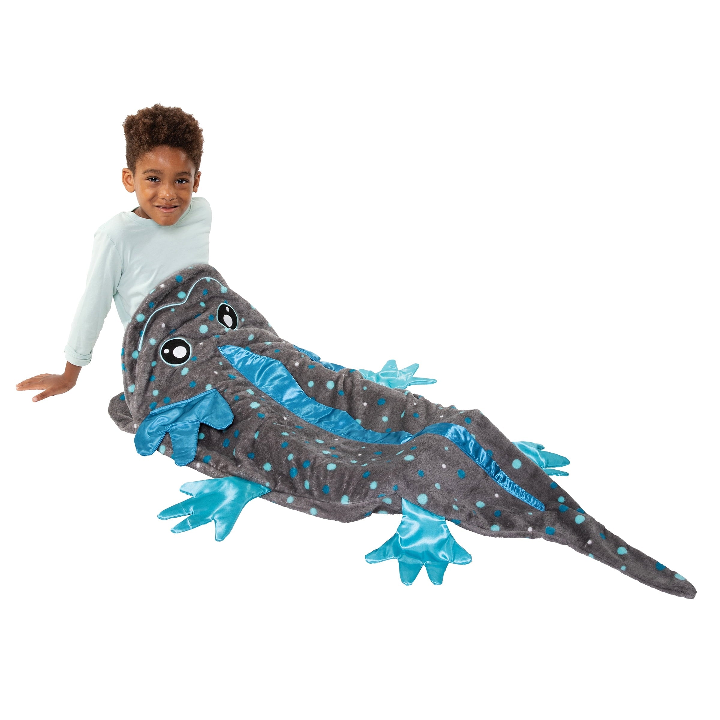 Tails, The Original Wearable Blanket with Sleeves, Super Soft Throw Fleece, Axolotl, Ages 5+