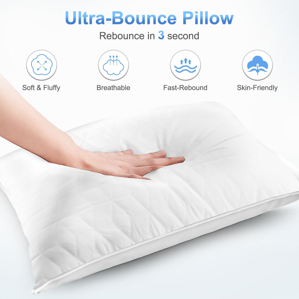 Bed Pillows for Sleeping 2 pack, King Size Cooling Pillows Hotel Quality with Premium Soft Down Alternative Fill for ...