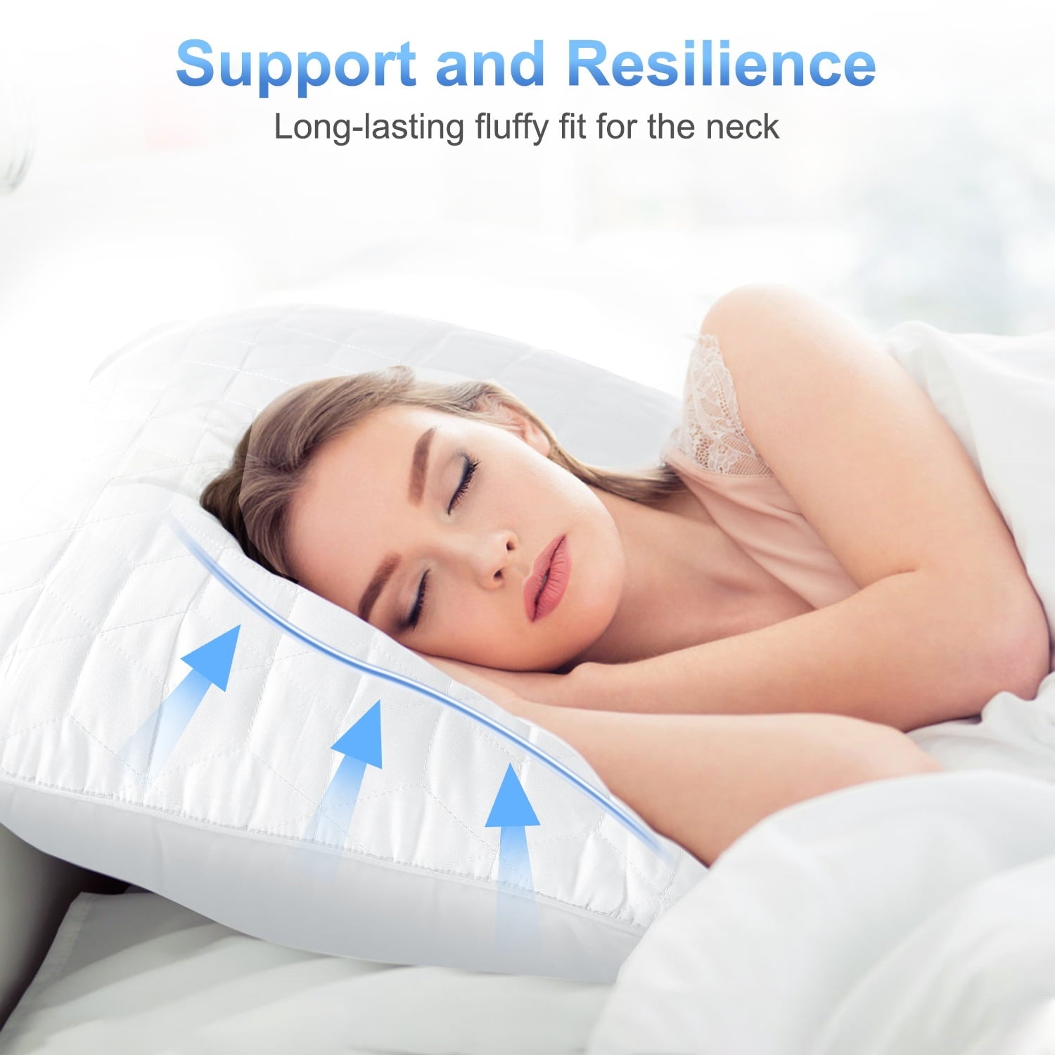 Bed Pillows for Sleeping 2 pack, King Size Cooling Pillows Hotel Quality with Premium Soft Down Alternative Fill for ...