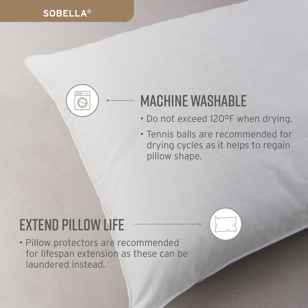 So Queen Size Bed Pillow | Side Sleeper Pillow for Adults | , 100% Cotton Case | Soft, Machine Washable Hotel Quality...
