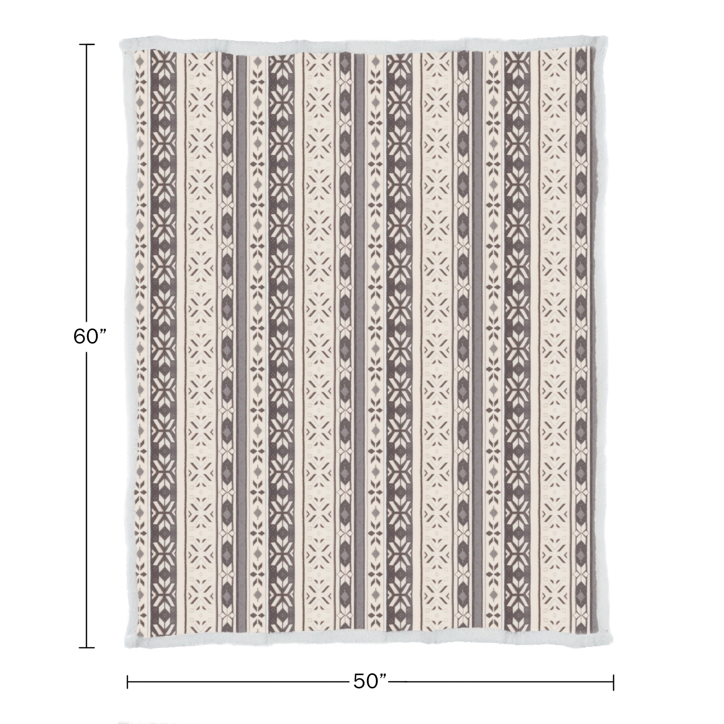 50x60-Inch Machine Washable Fleece Blanket with Snowflakes