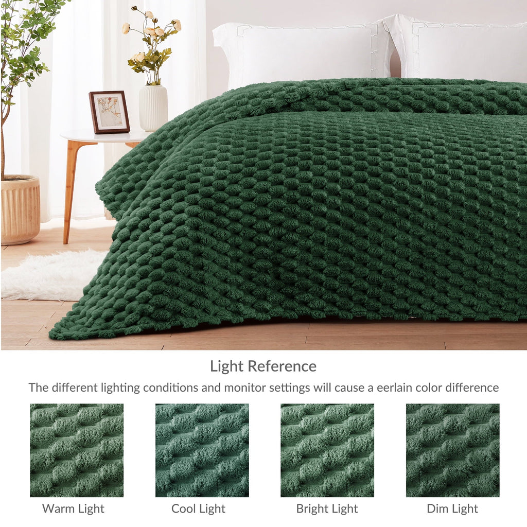 50"x60" Throw Blanket for Couch with Expanded 3D-Jacquard Pattern, Fuzzy Soft Cozy Exquisite Blankets or All Season, ...